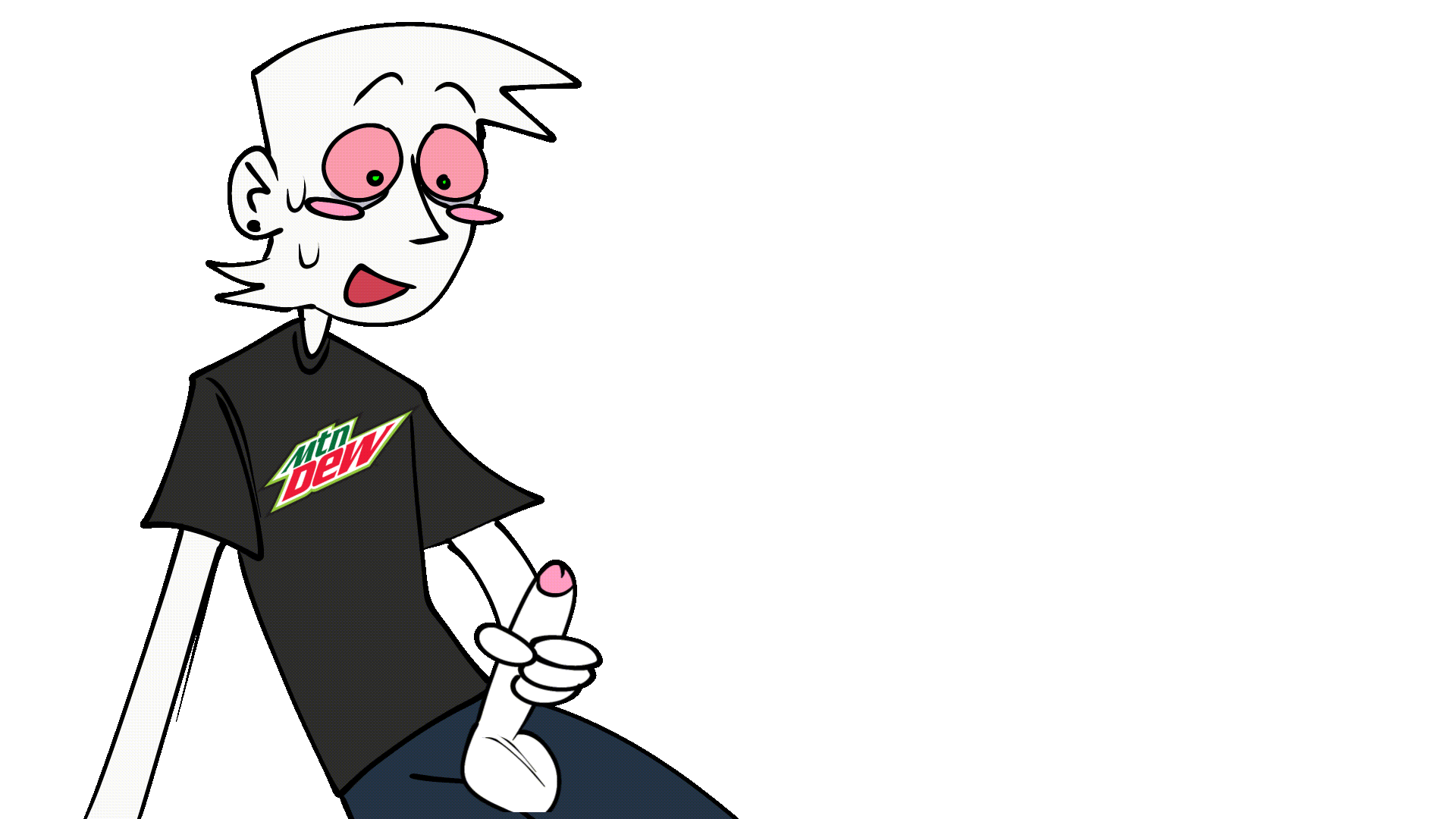 alex_(groovygasm) animated cock cum cumming cumshot dick ejaculating ejaculation green_eyes groovygasm incel jerking male male_focus male_only masturbation penis pink_penis red_sclera self_upload skinny solo_male toony white_hair white_skin