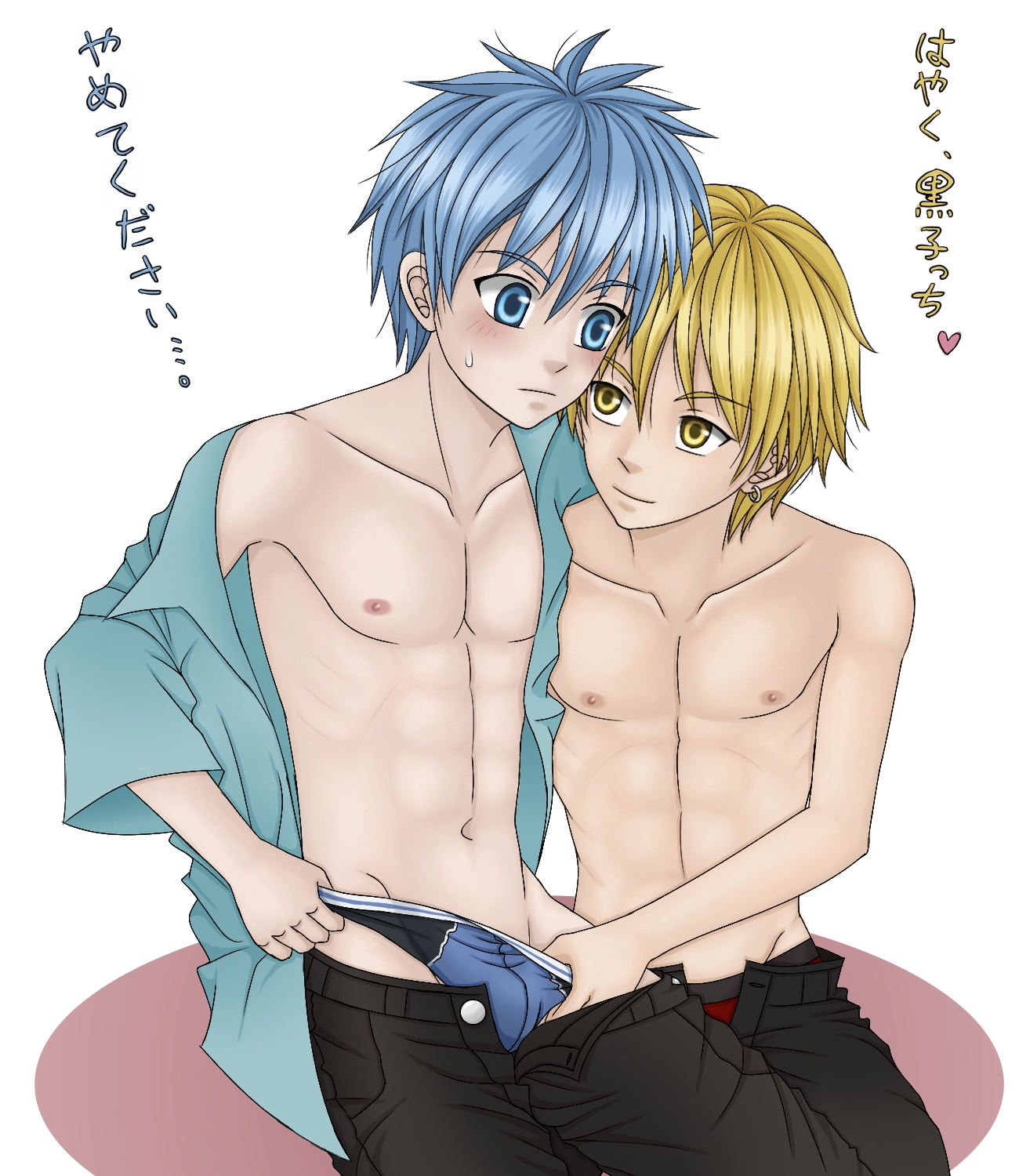 <b>kise</b> ryouta, kuroko tetsuya, kuroko no basuke, tagme, 2boys, blonde hair, b...