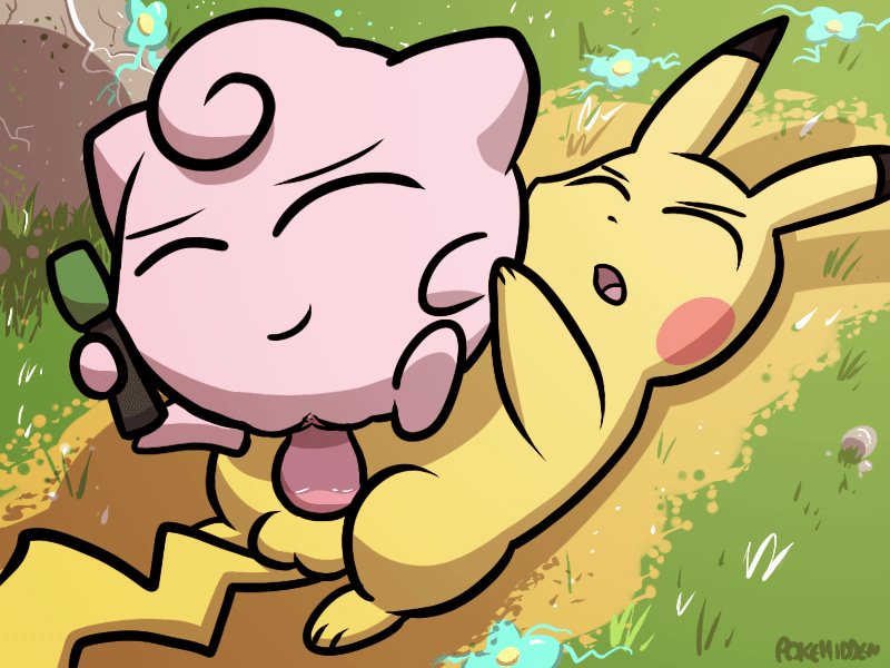 pokehidden, jigglypuff, pikachu, nintendo, animated, balls, female, happy sex, male, penetration, penis, pokemon, pussy, straight, vaginal penetration, video games, 