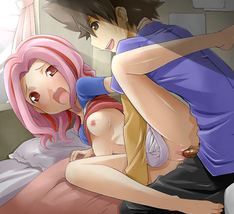 chicago-x, mimi tachikawa, tai kamiya, taichi yagami, digimon, digimon adventure, color, barefoot, bed, bedroom, beige skin, bottomless, breasts, brown eyes, brown hair, clitoris, clothes, day, erection, feet, female, hair, human, indoors, insertion, looking at another, male, multicolored hair, nipples, open eyes, open mouth, penis, pillow, pink eyes, pink hair, pussy, red hair, round ears, sex, shirt, shirt lift, short hair, smile, straight, sweat, uncensored, vaginal insertion, vaginal penetration, vulva, window, 