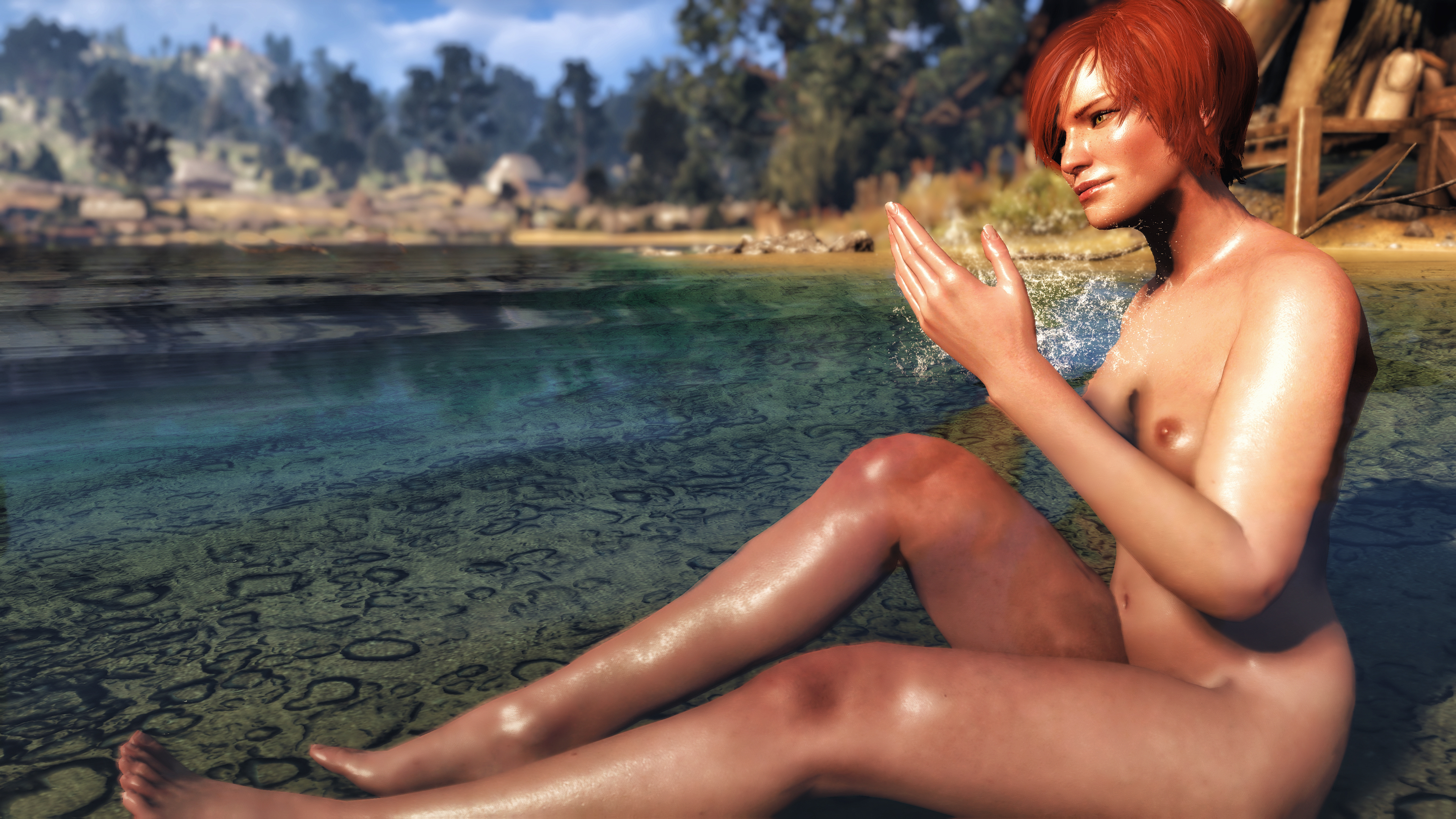 xpsfm, shani, the witcher, the witcher 3: wild hunt, 3d, areolae, breasts, ...