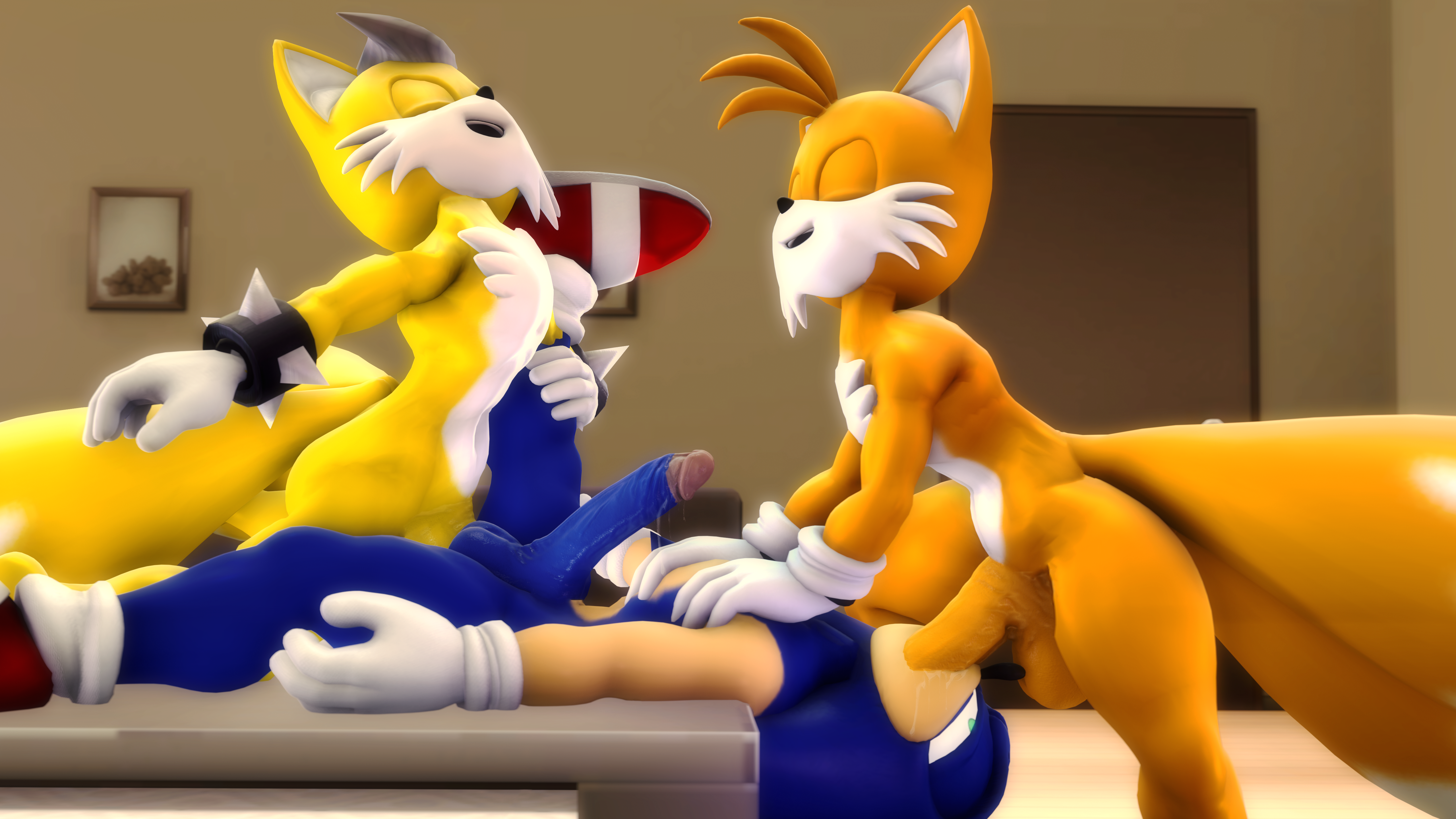 Rule34 - If it exists, there is porn of it / sonicfoxhound, miles (anti- tails), sonic the hedgehog, tails / 3758913