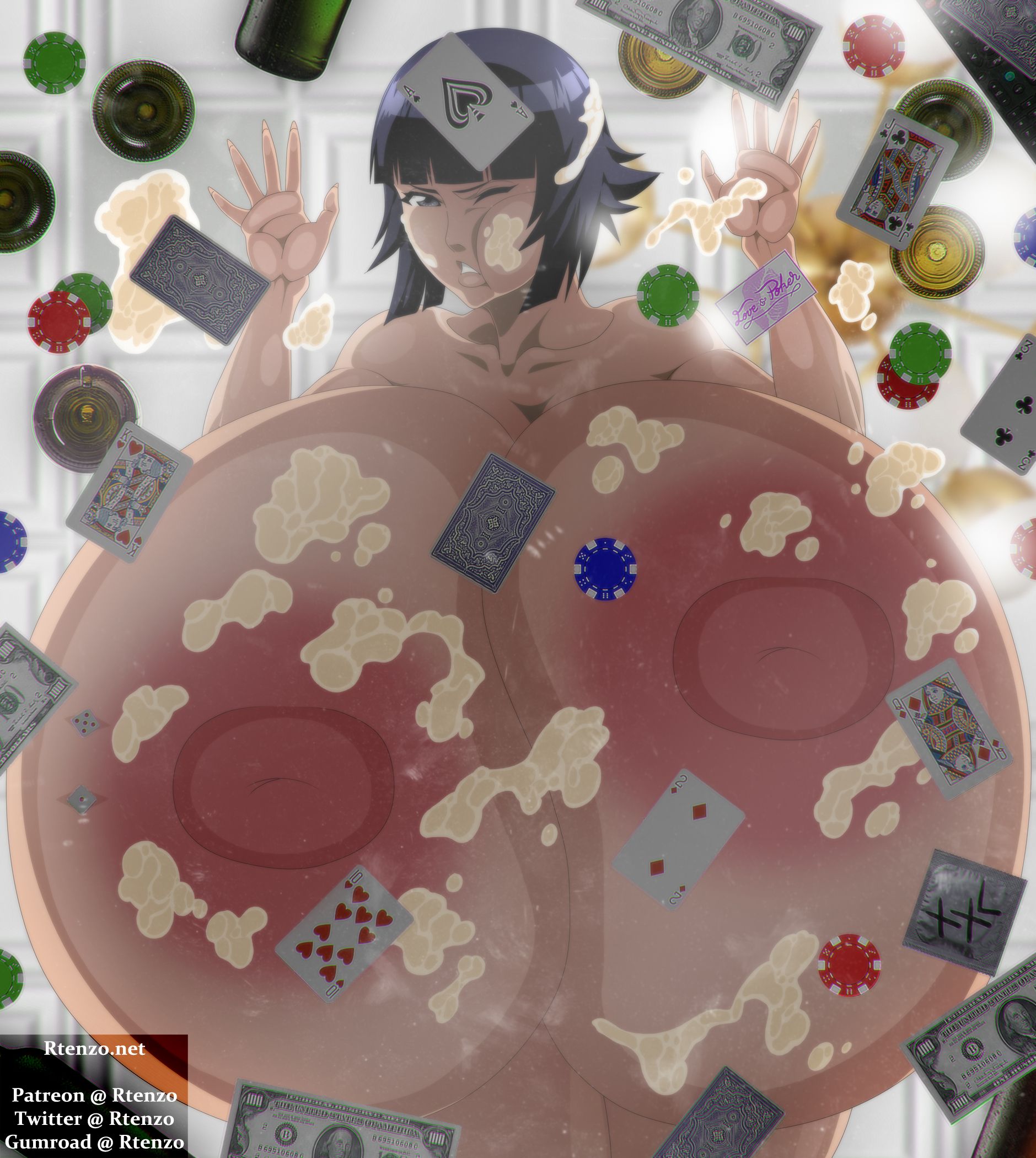 ero-enzo, soifon, bleach, 1girls, ass, bent over, big ass, big breasts, big butt, breasts, female, female only, huge ass, huge breasts, 