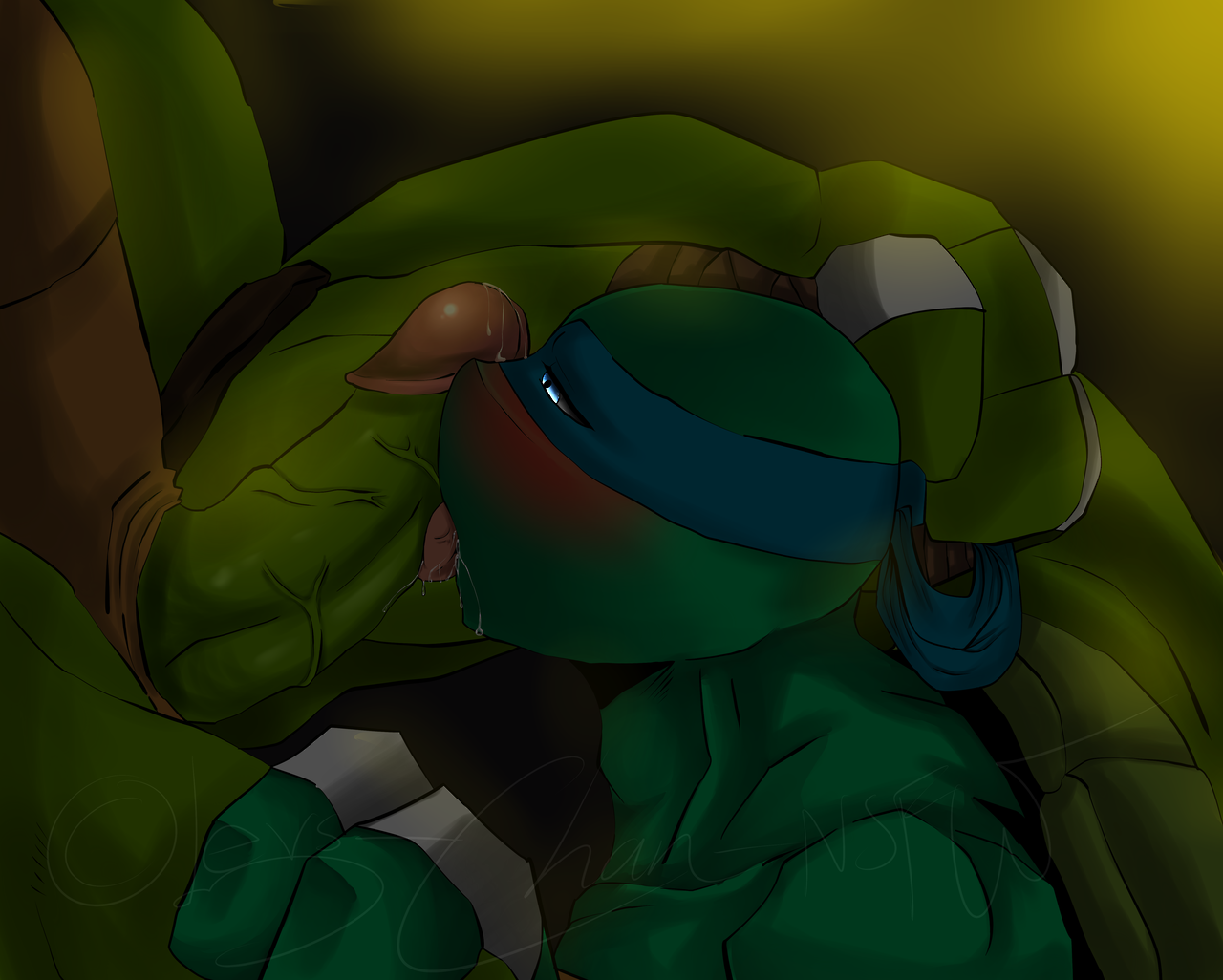 levs-chan, leonardo, raphael, teenage mutant <b>ninja</b> turtles, anthro, blush, ...