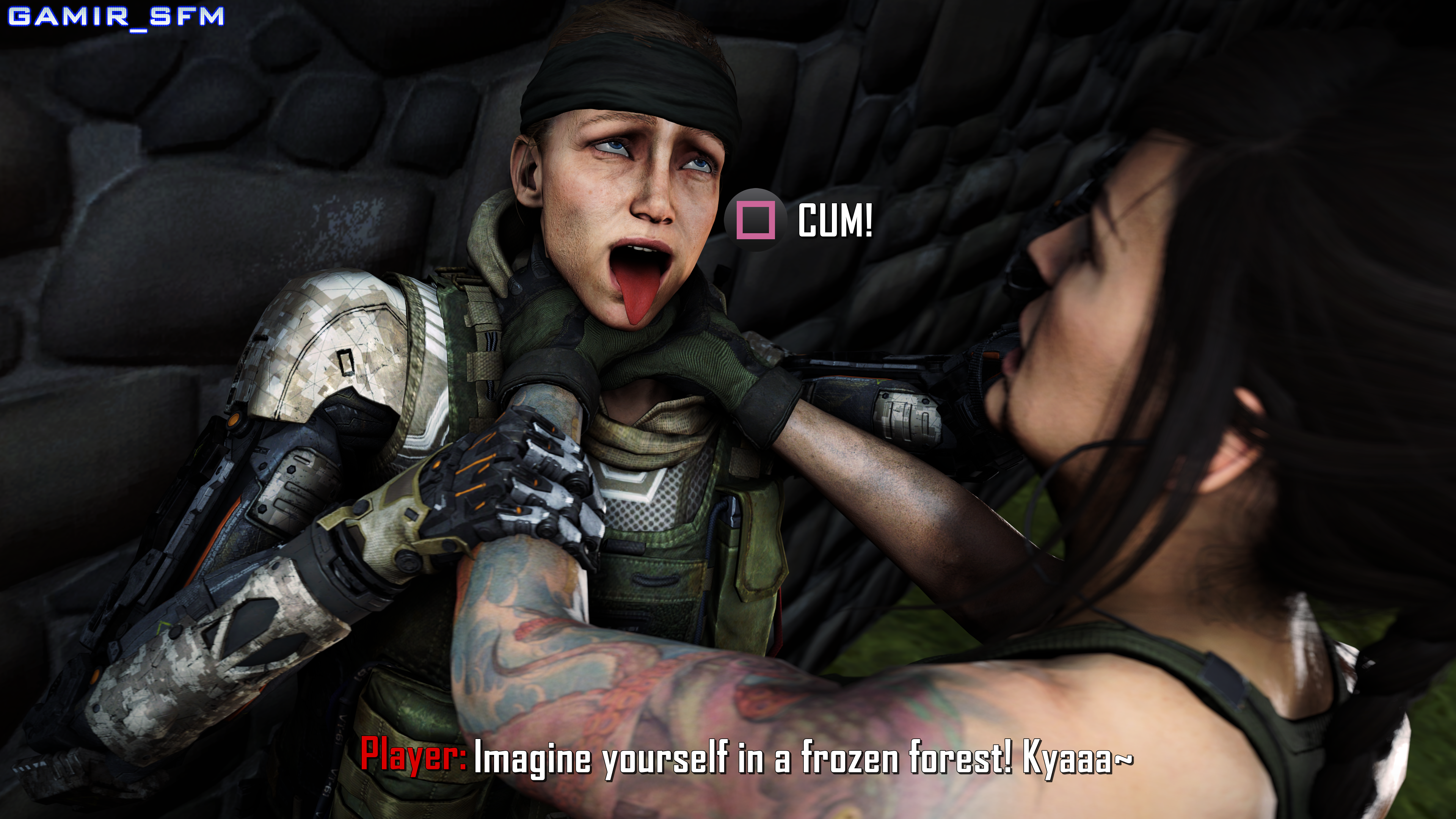 call of duty, crossover, source filmmaker, ahe gao, black ops 3, choking, f...