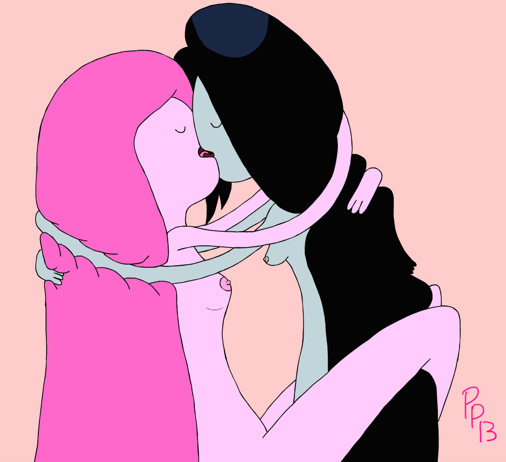 Princess bubblegum and marceline kiss