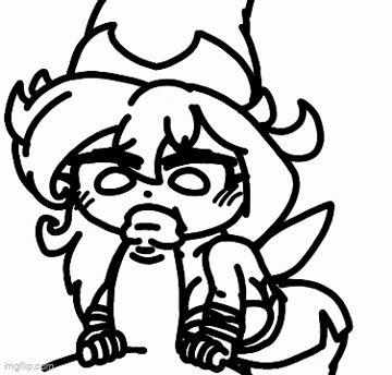 nymph (rayman), rayman (series), animated, monochrome, betilla (rayman), big breasts, blowjob, cheek bulge, clothed, clothed female nude male, clothing, cum, cum bulge, cum in mouth, cum inside, face down ass up, fellatio, imgflip, legokoopa (artist), nymph, skirt, stockings, sucking, sucking penis, thick thighs, topwear, 