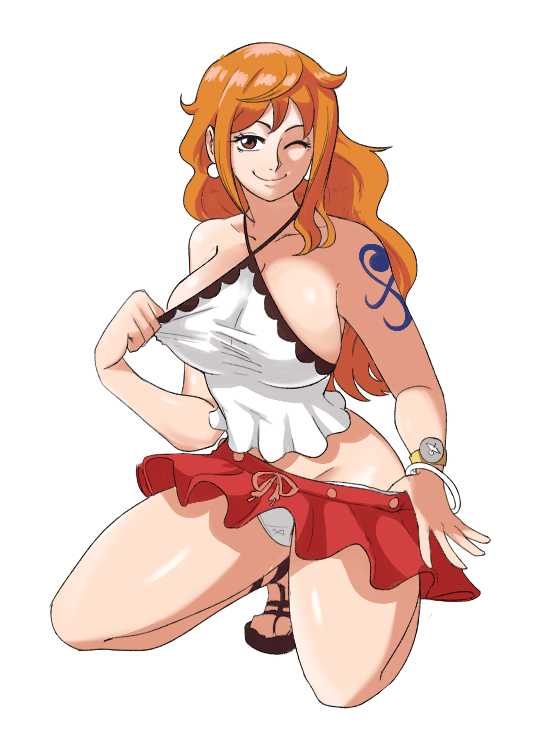 Nami undressing