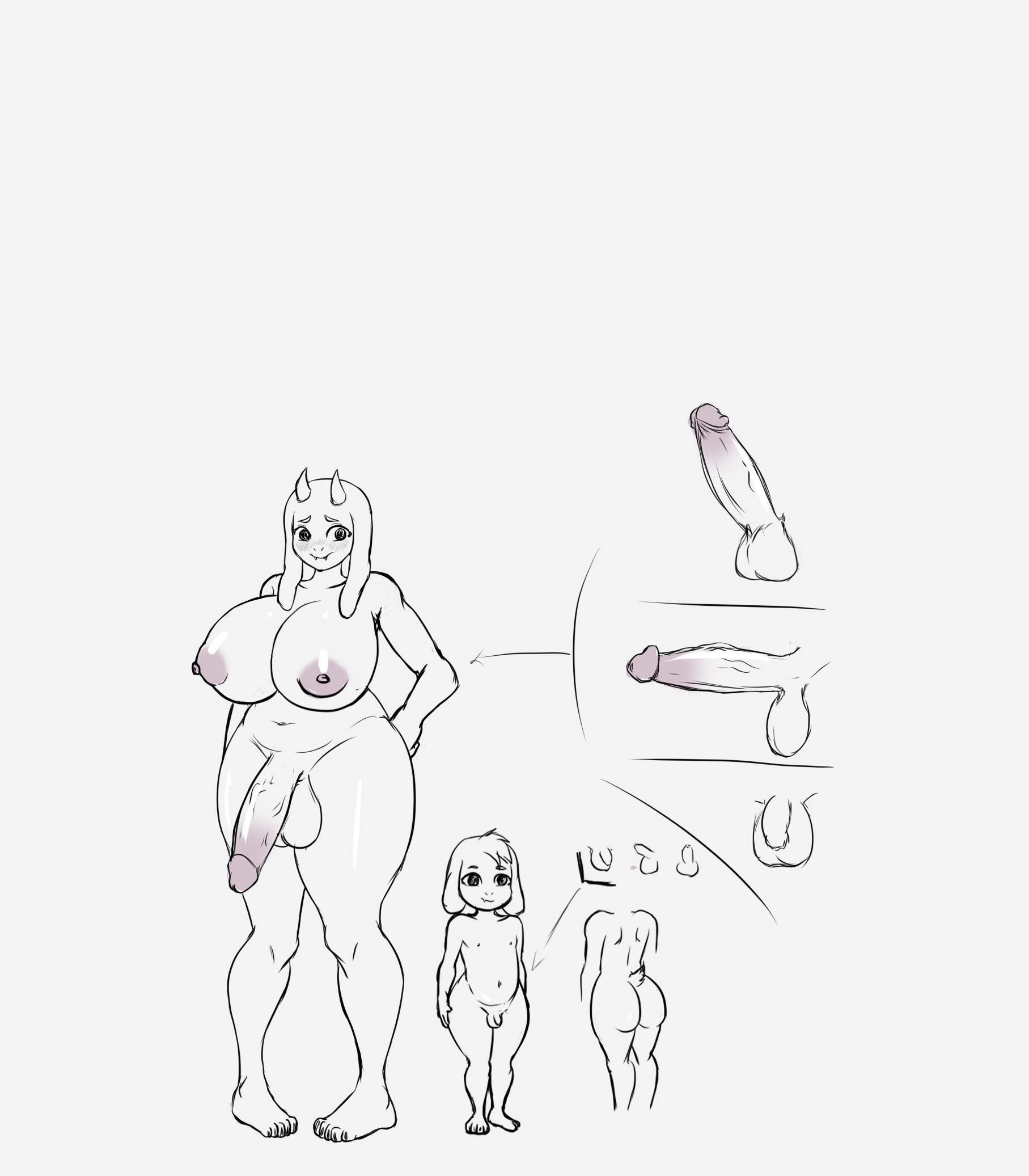 1boy 1futa age_difference anthro asriel_dreemurr big_breasts big_penis blush breasts cub dickgirl dickgirl/male erect_penis erection futadom futanari goat huge_breasts humanoid incest intersex intersex/male male male_cub malesub penis penis_size_difference size_difference thick_thighs toriel undertale white_fur wide_hips young