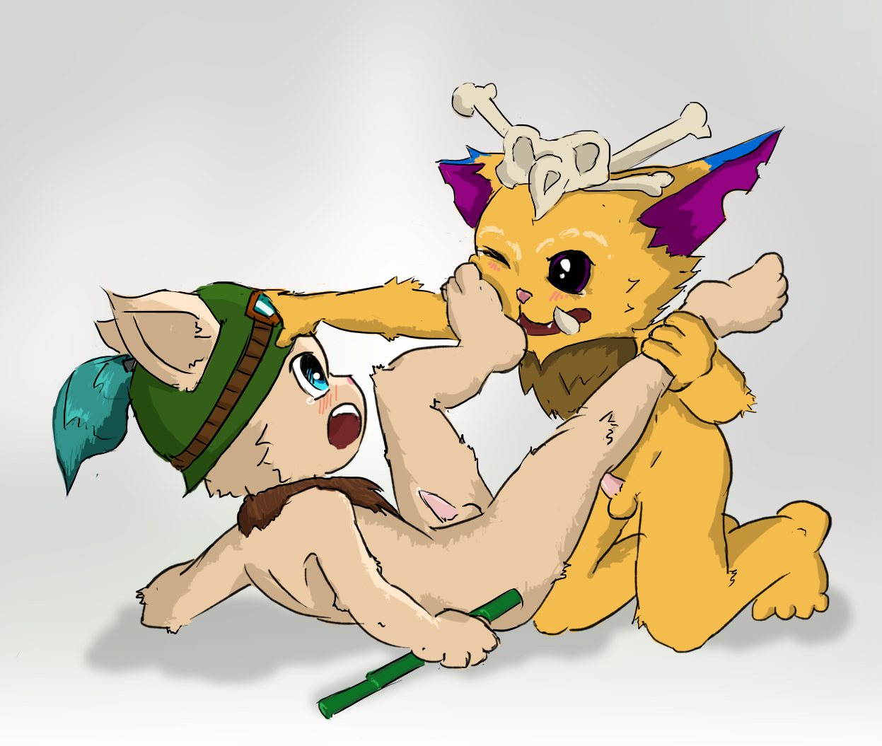 gnar, teemo, yordle, league of legends, tagme, male, male only, multiple males, yaoi, 