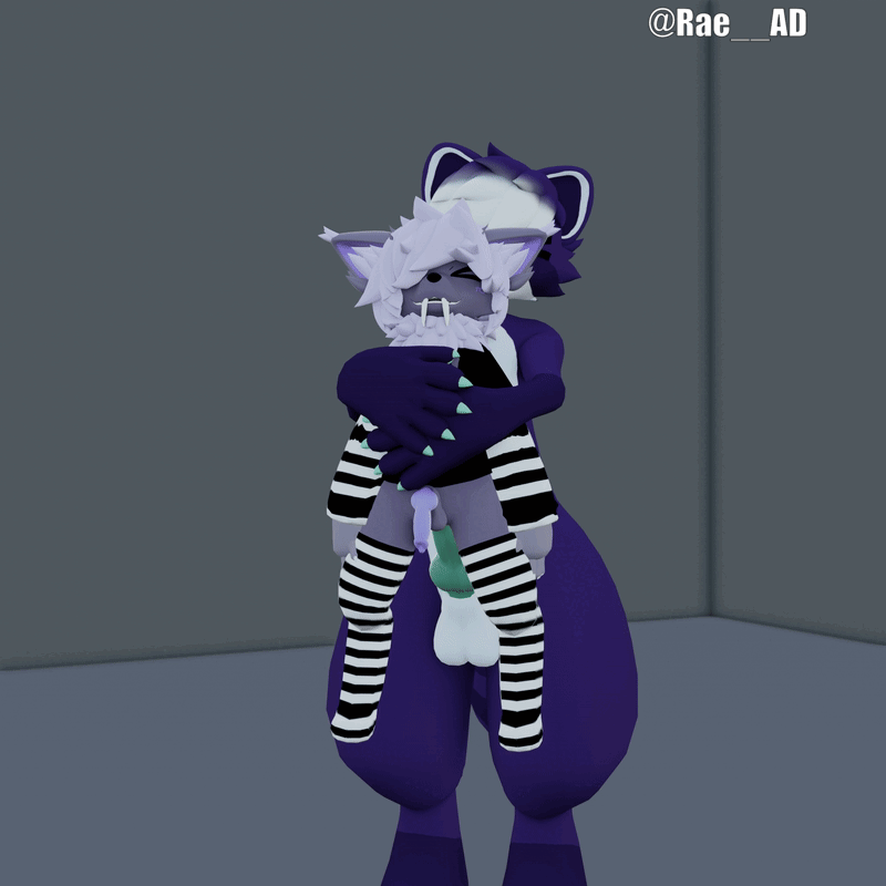 3d animated anthro balls blender_(artwork) canid canine digital_media_(artwork) duo genitals jappy_(zelraccoon) knot male male/male mammal no_sound penis procyonid raccoon regulus_(species) sex size_difference vrchat_model zel_(zelraccoon) zelraccoon