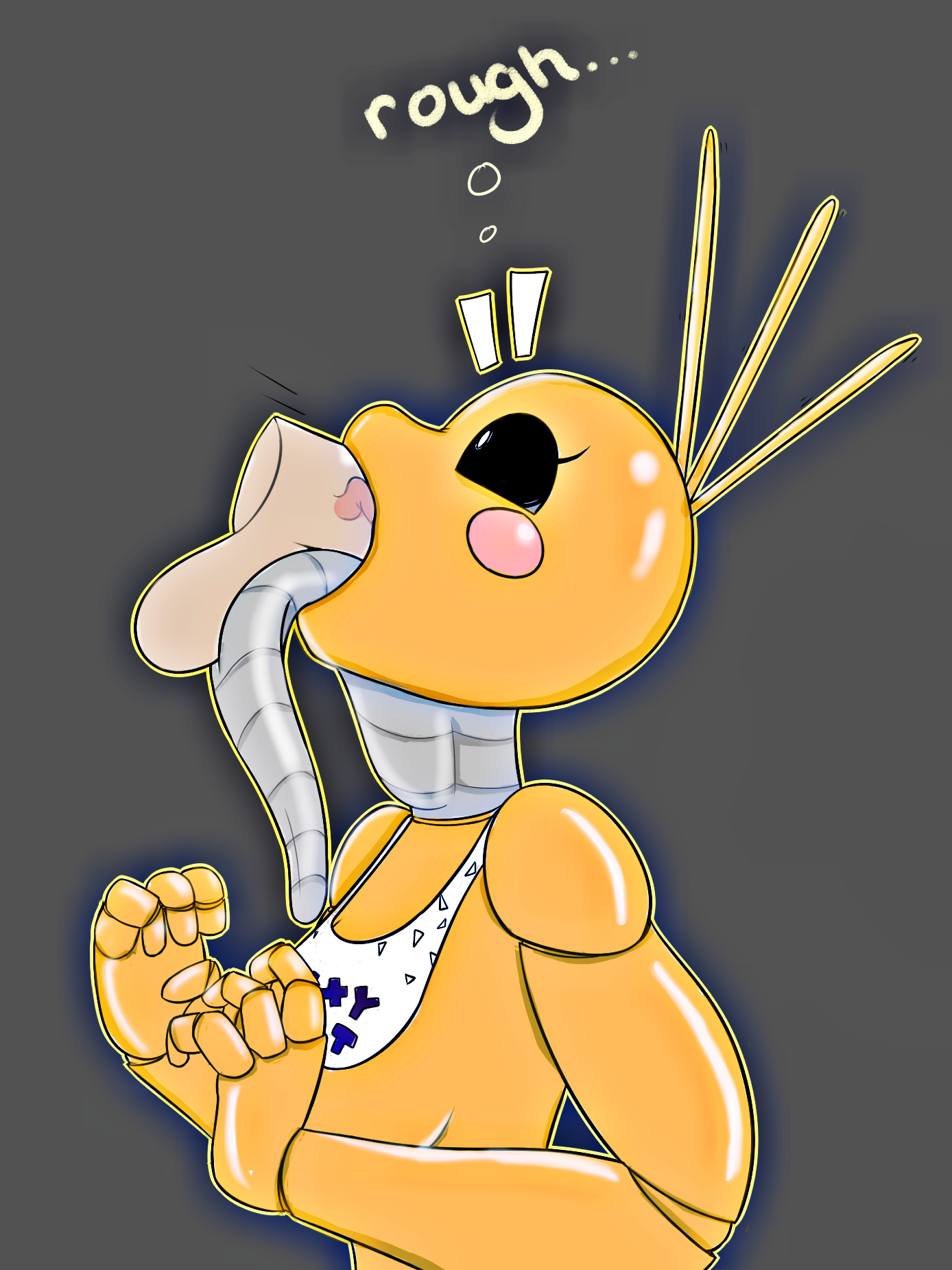 freepancakes, toy chica (fnaf), animatronic, blowjob, huge breasts, long to...