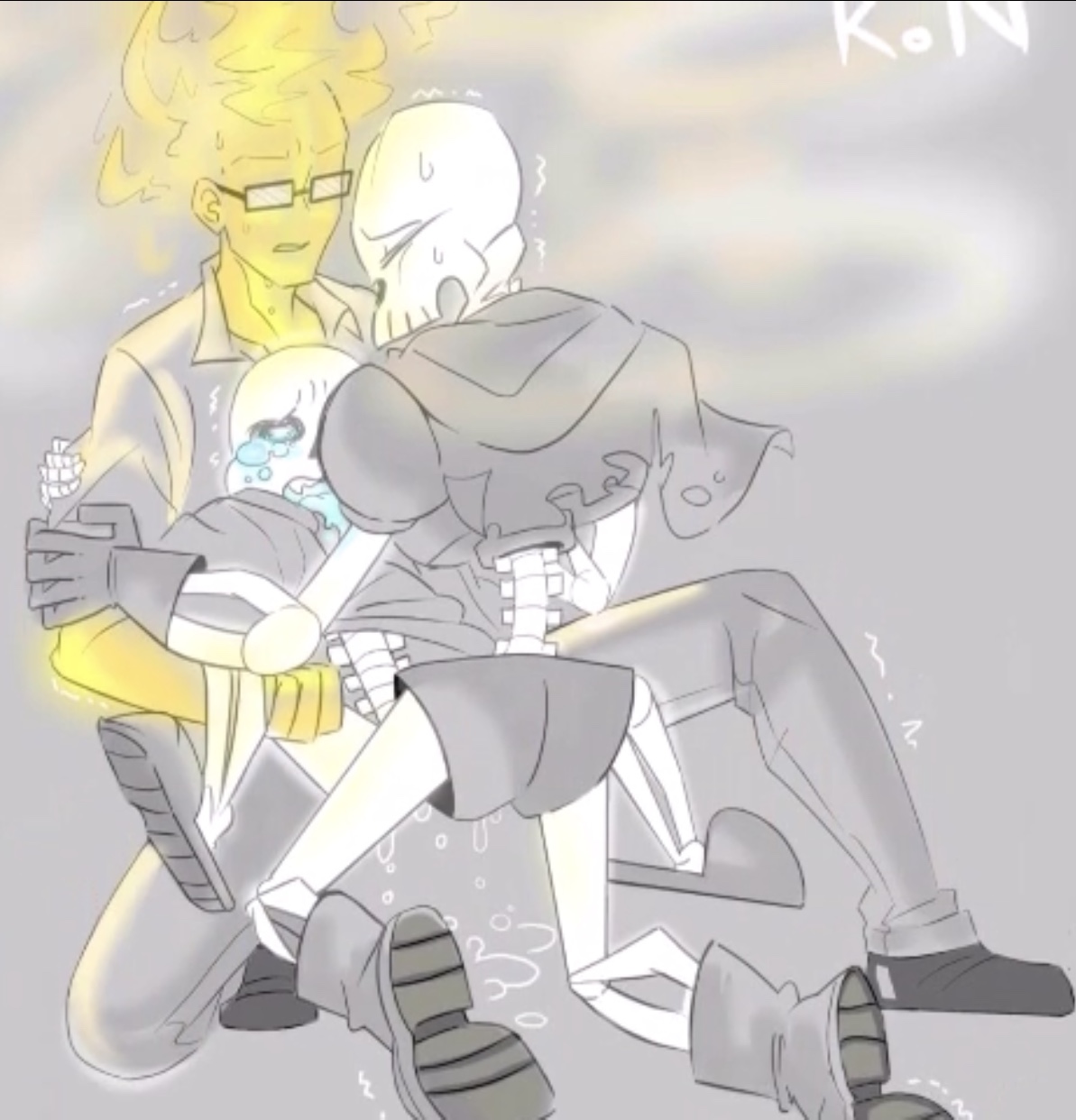 <b>grillby</b>, papyrus, sans, <b>undertale</b>, 3boys, blush, crying, fontcest, papyrus ...