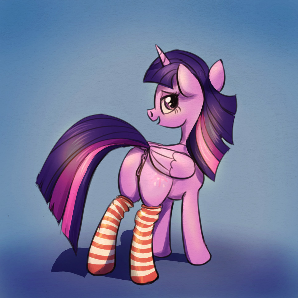 el-yeguero, twilight sparkle (mlp), friendship is magic, my little pony, alicorn, anus, clothing, cutie mark, equid, female, genitals, horn, legwear, mammal, pussy, socks, solo, wings, 