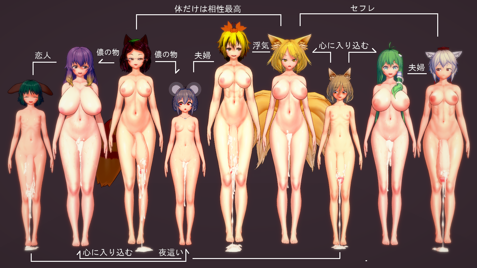 5futas 5girls blonde_hair brown_hair cum cum_in_pussy dog_ears dog_girl female fox_ears fox_girl fox_tail futanari green_hair grey_hair hijiri_byakuren intersex japanese_text jutyo kitsune koikatsu kudamaki_tsukasa kyouko_kasodani mamizou_futatsuiwa momiji_inubashiri mouse_ears mouse_girl multiple_penises nazrin nude penis pussy ran_yakumo sanae_kochiya silver_hair stats tanuki tanuki_ears tanuki_tail text tiger_girl toramaru_shou touhou translated uncensored wolf_ears wolf_girl youkai
