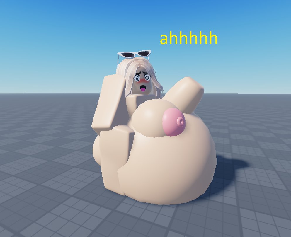 roblox, cumflation, huge breasts, punrr34 (artist), stomach bulge, 