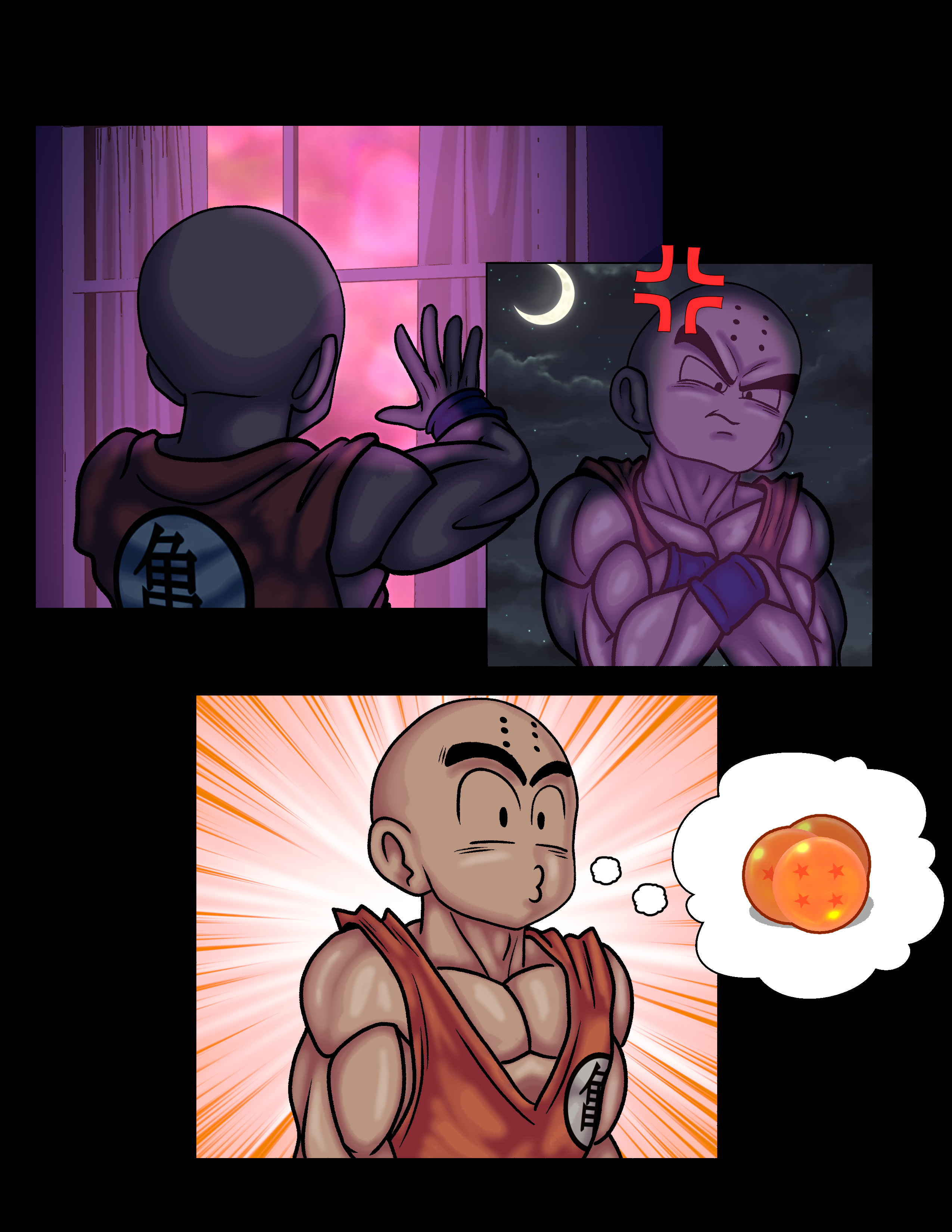 1boy android_18 anger_vein annoyed arms_crossed bald bald_male clothing crossed_arms dragon_ball dragon_ball_(object) dragon_ball_z dynamik808 female husband implied_cheating implied_cuckolding implied_netorare implied_ntr karate_gi krillin kuririn male male_focus male_only moon moonlight muscles muscular muscular_male night night_sky night_time nighttime no_nose off_screen_character offscreen_character offscreen_female orange_gi png short_male solo thinking thought_bubble turtle_school_uniform watching watching_sex