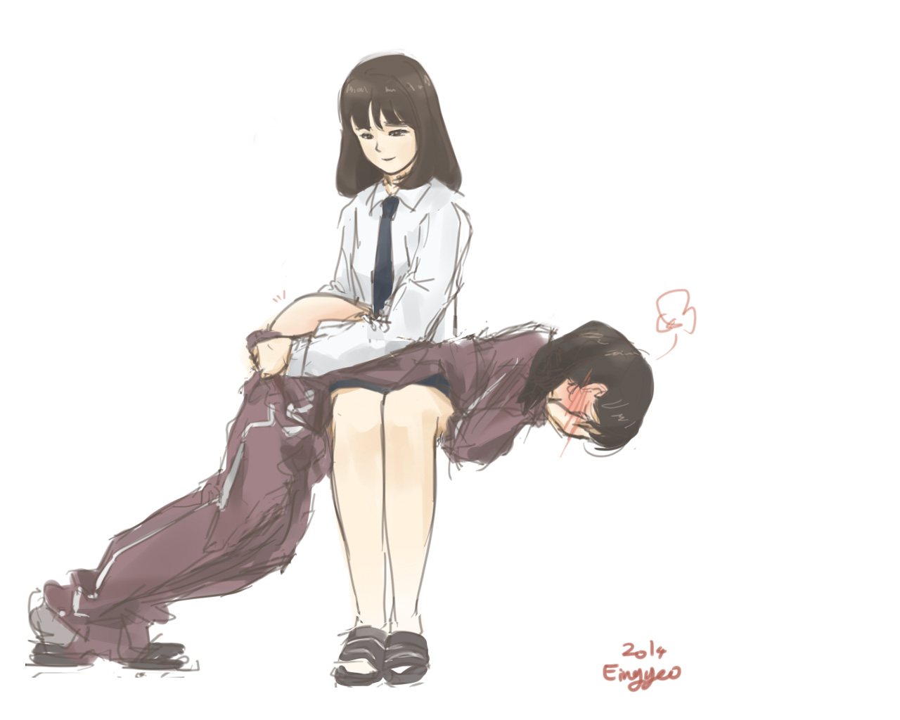Anime Characters Spanked Over The Knees