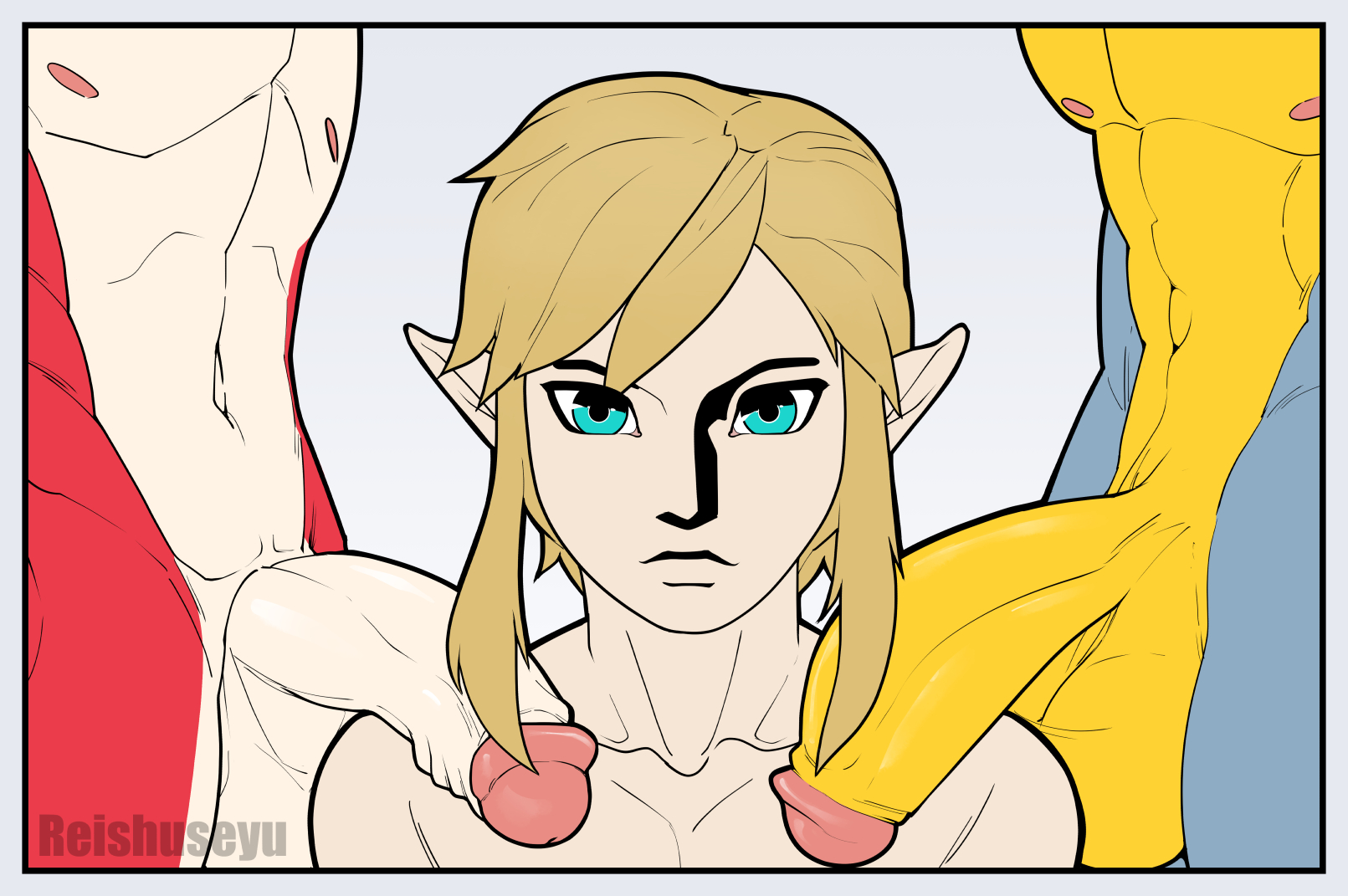 breath of the wild, nintendo, the legend of zelda, group, group sex, humano...