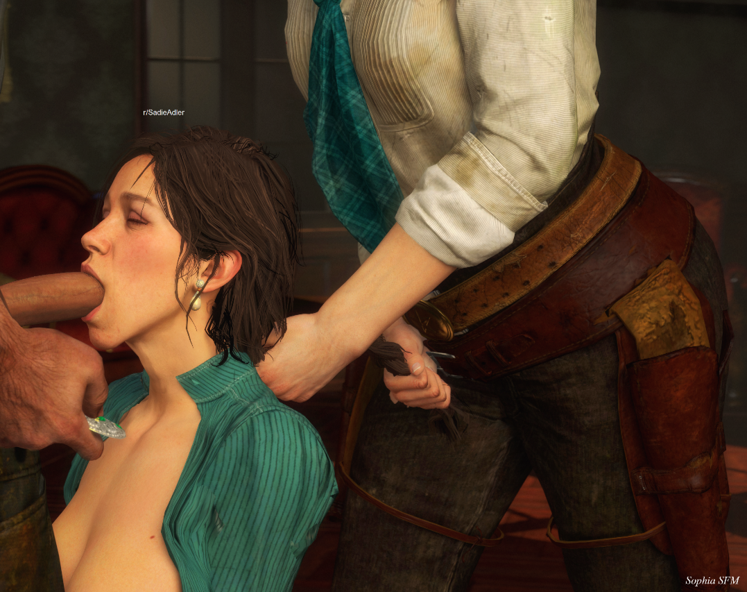 sadie adler, red dead redemption 2, blowjob, brown hair, mary linton, pulli...