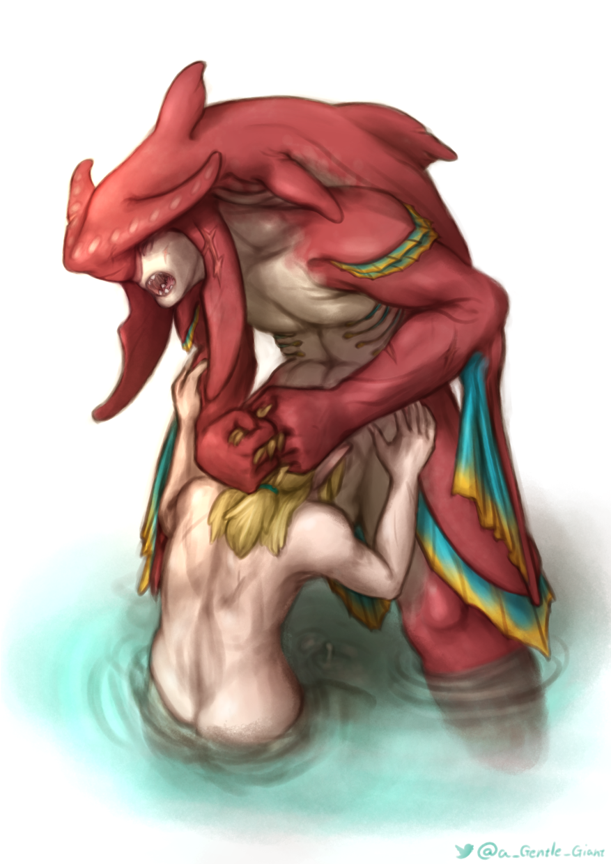 the gentle giant, <b>link</b>, <b>sidon</b> (zelda), zora, breath of the wild, nintendo, ...