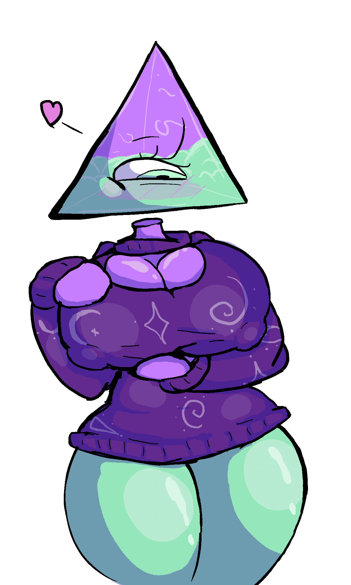 kenimynous, iilluminaughtii, youtuber, tagme, 1girls, anthro, female, one eye, purple skin, purple sweater, pyramid, 