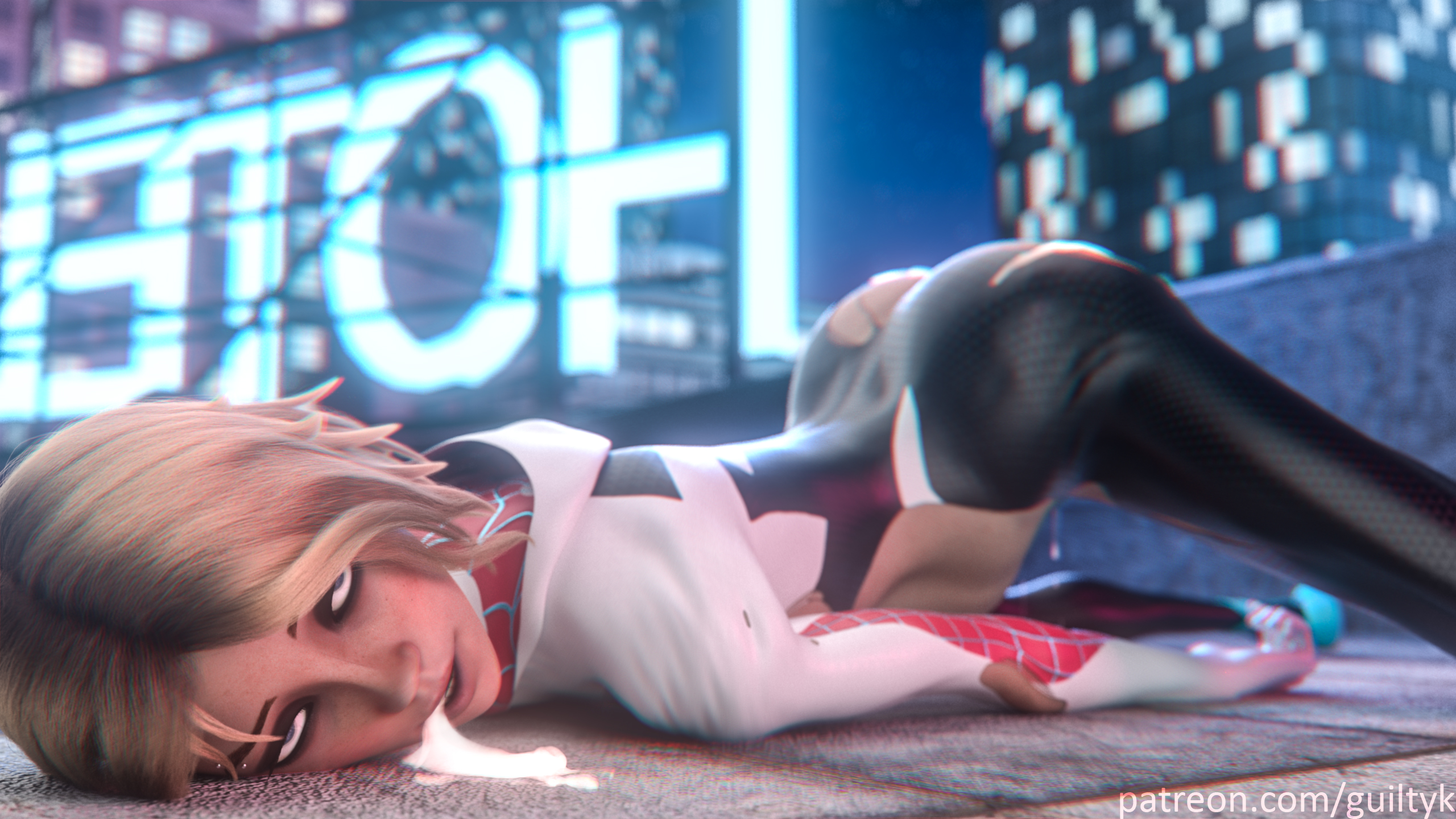 Gwen stacy into the spider verse naked - 🧡 Скачать обои Девушка, Неон, Бло...