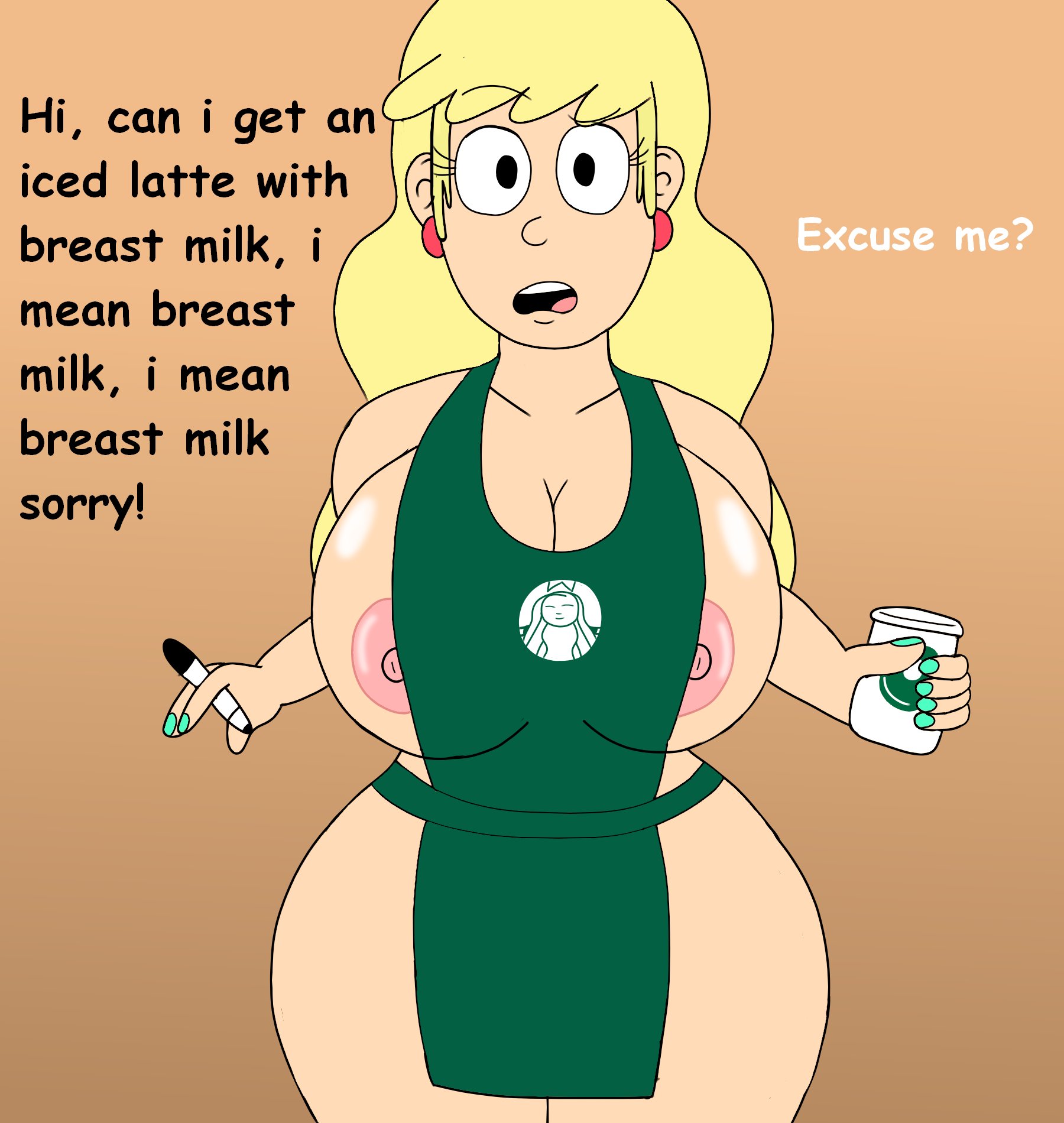 Iced latte with breast milk porn