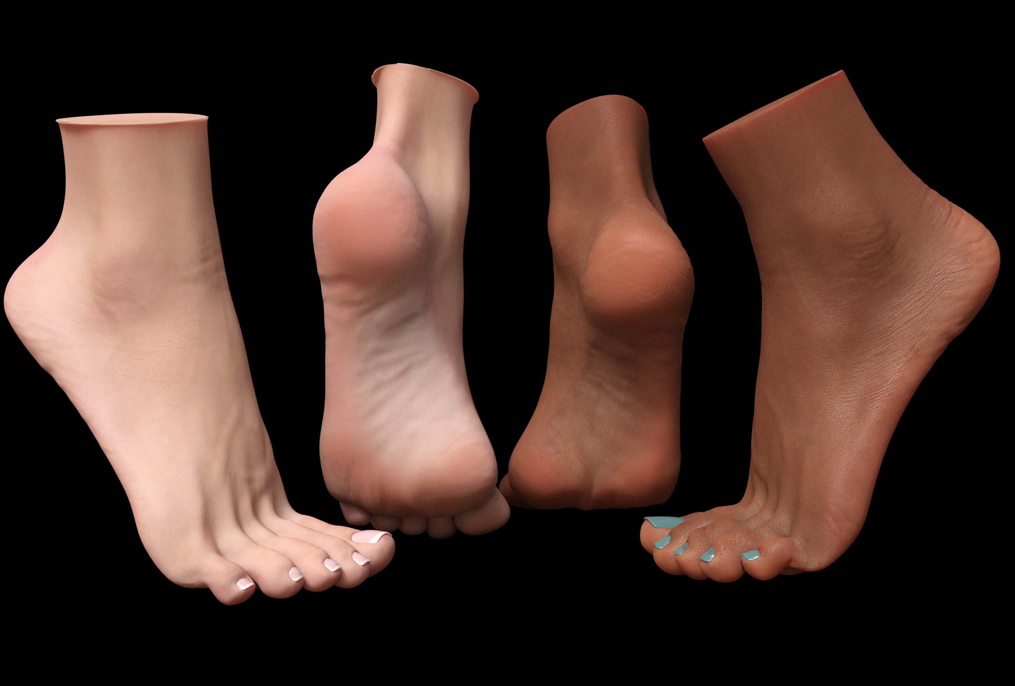 Natural toes footjob