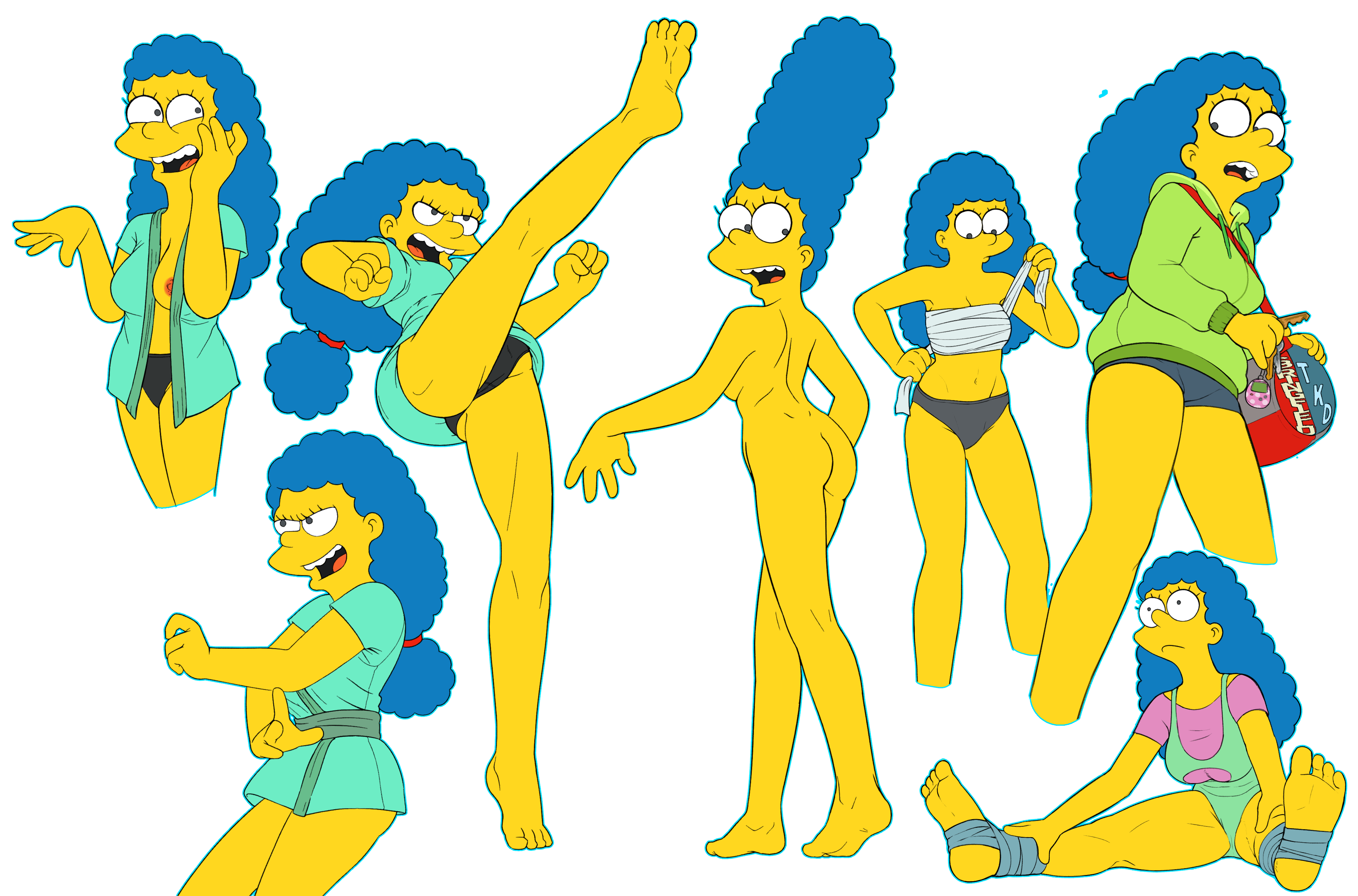 drockdraw, marge simpson, the simpsons, ass, breasts.