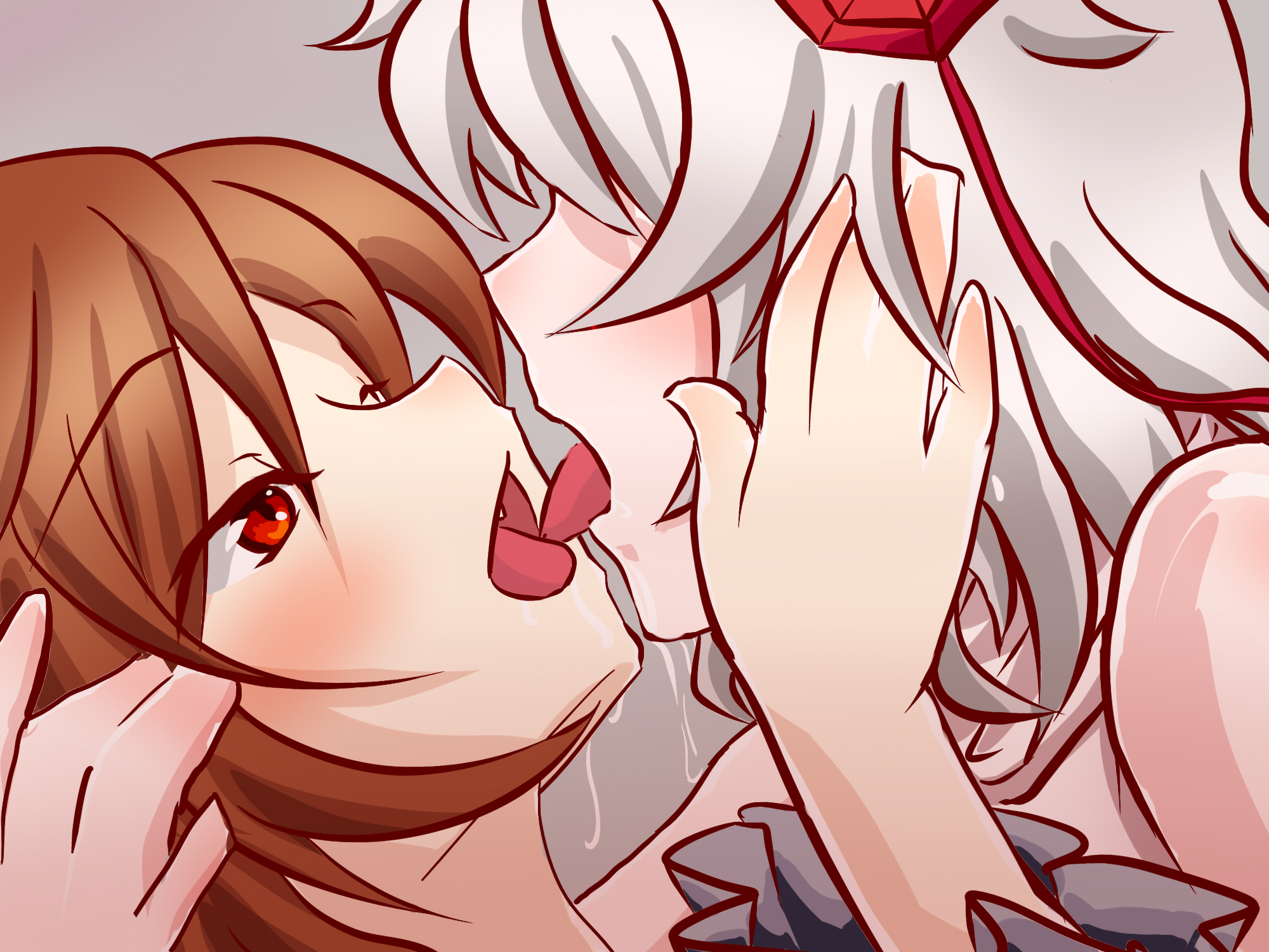 tochinoko, kagerou imaizumi, momiji inubashiri, <b>touhou</b>, tagme, french kiss,...