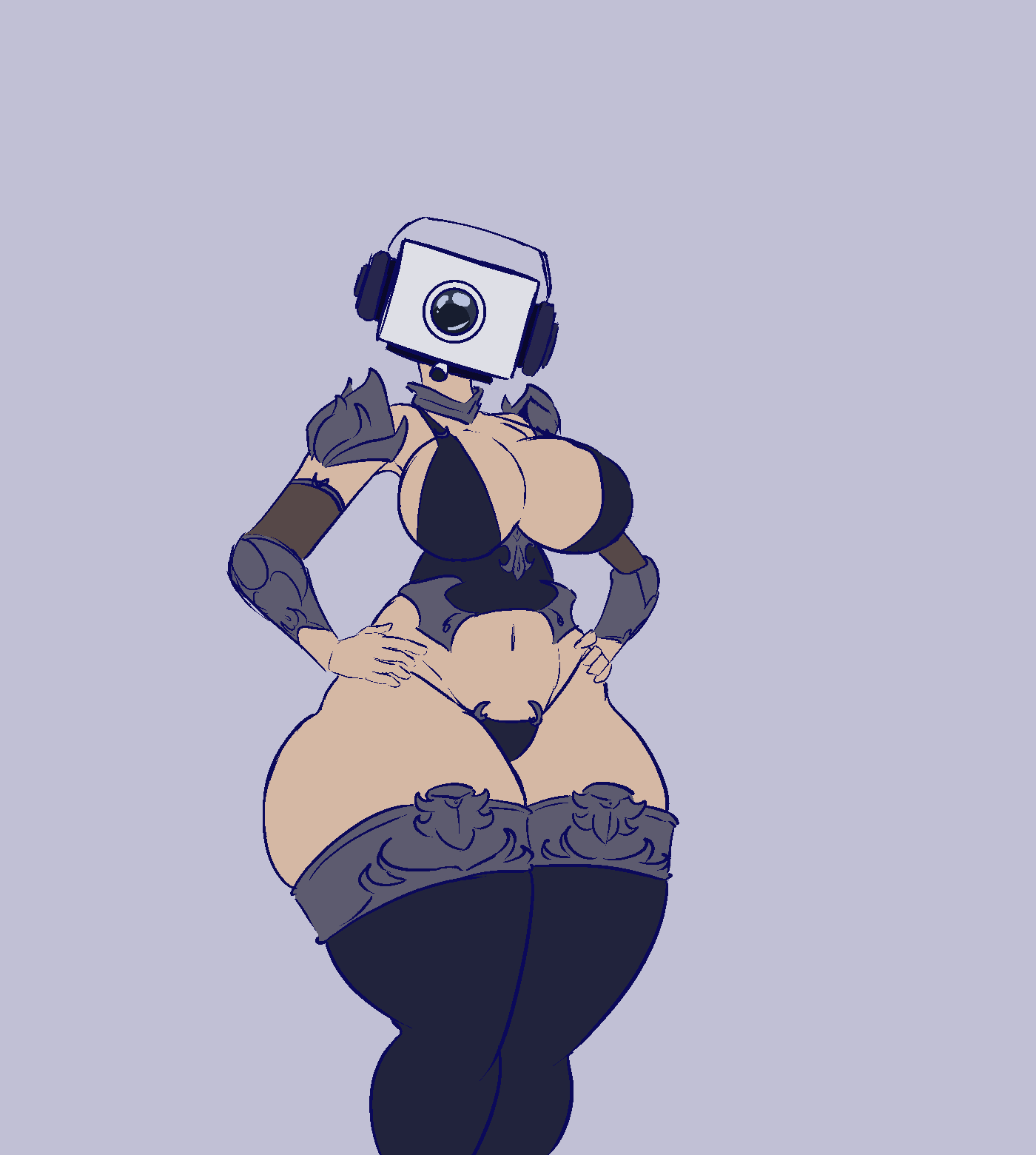 oc, original character, 1girls, ass, big ass, big breasts, big hips, bikini bottom, bikini top, boob window, camera, curvy, curvy female, curvy figure, enormous breasts, fat ass, female, female only, fur, gigantic breasts, hand on hip, headphones, hips, hourglass figure, huge breasts, inner sideboob, looking at viewer, sideboob, stockings, stormkinght, thick, thick hips, thick thighs, thighhighs, thighs, thunder thighs, voluptuous, wide hips, 