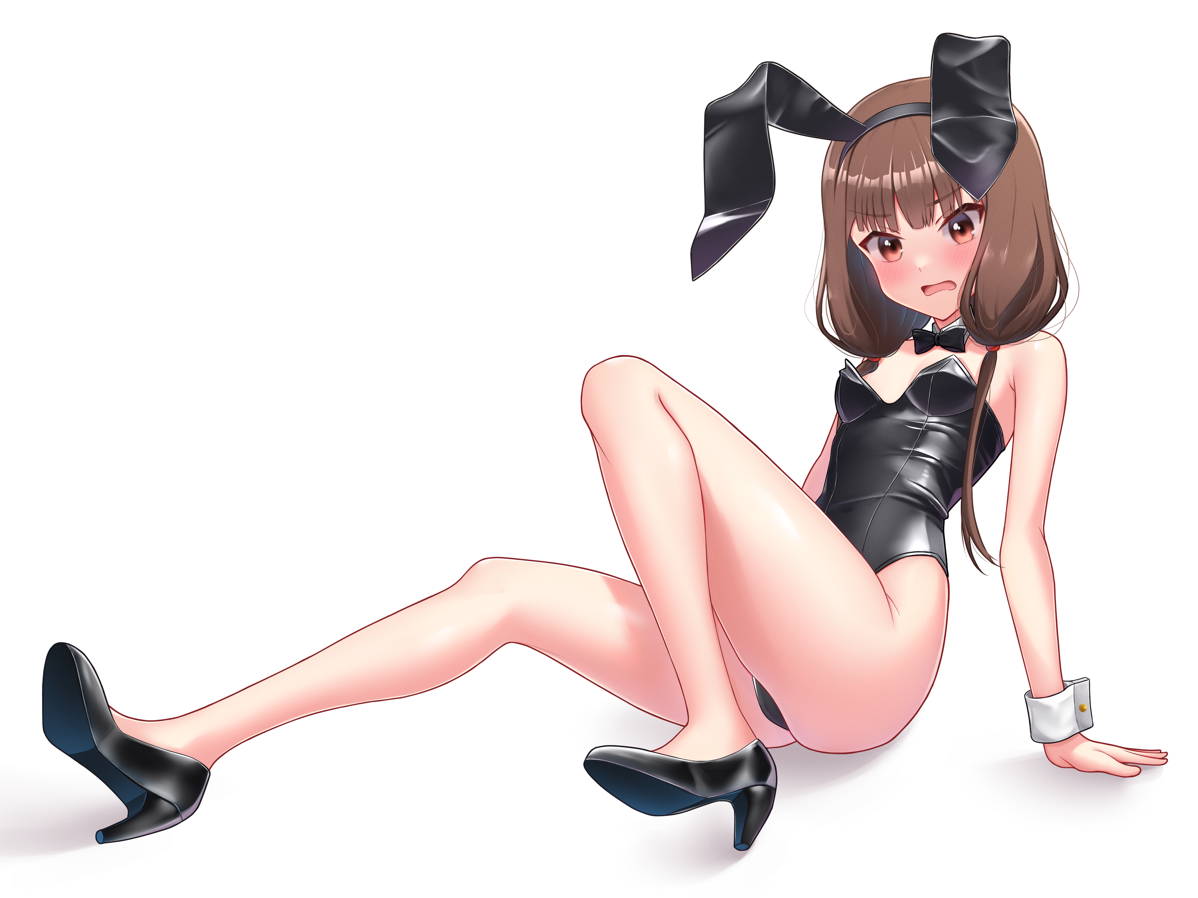 1girls absurd_res absurdres arm_support ass black_bowtie black_bunny_ears black_bunnygirl_costume black_bunnysuit black_high_heels bowtie breasts brown-eyed_female brown-haired_female brown_eyebrows brown_eyes brown_hair bunny_ears bunny_girl bunny_tail bunnygirl_outfit cleavage collar cute dot_nose elbows feet female female_focus female_only fingers full_body groin high_heels high_resolution high_school_student highres iino_miko kaguya-sama_wa_kokurasetai_~tensai-tachi_no_renai_zunousen~ knee_up knees legs light-skinned_female light_skin long_hair looking_at_viewer moriforests naked naked_female nude nude_female petite petite_body petite_breasts petite_female pussy schoolgirl shoulders simple_background sitting sitting_on_floor sitting_on_ground slender_body slender_waist slim_female slim_waist small_breasts soles solo student teenage_female teenager thick_ass thick_thighs thighs thin_waist toes twintails twintails_(hairstyle) underboob white_background white_collar white_wrist_cuffs wrist_cuffs