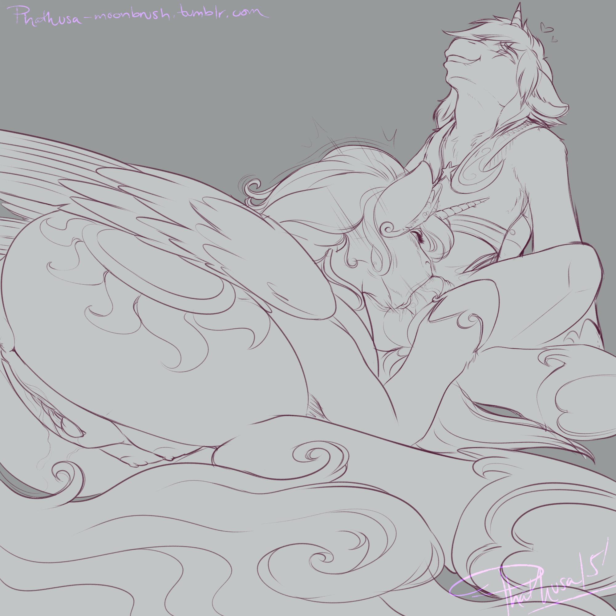 phathusa, princess celestia (mlp), royal guard (mlp), silver sickle (oc), friendship is magic, my little pony, hi res, monochrome, simple background, alicorn, animal genitalia, animal penis, anthro, anthrofied, anus, balls, clitoris, closed eyes, crotchboobs, cutie mark, duo, equine, equine penis, erection, feathered wings, feathers, fellatio, female, heart, horn, horsecock, male, male penetrating, mammal, nipples, nude, oral, oral penetration, penetration, penis, puffy anus, pussy, pussy juice, sex, smile, straight, teats, teeth, unicorn, wings, 