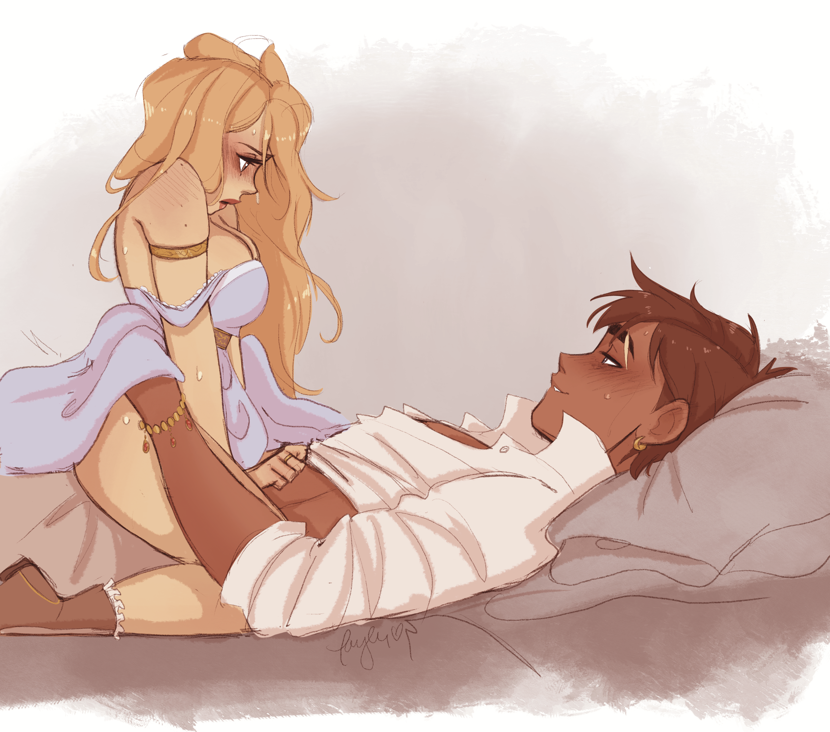 1boy 1girls clothed clothed_sex cowgirl_position dark-skinned_male dark_skin female female_on_top light-skinned_female light_skin male straight taylor_noelle