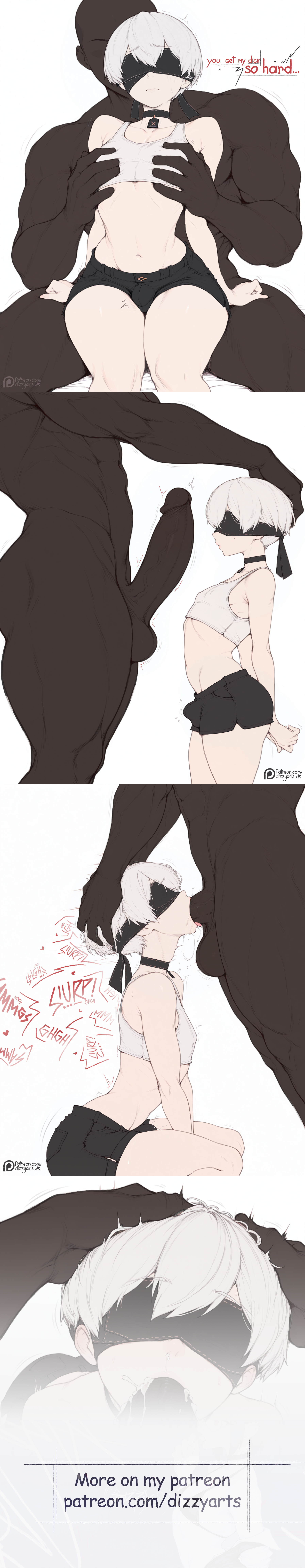 2boys abs ai_assisted arms_behind_back ball_gag balls bite_mark black_blindfold black_choker blacked blacked_clothing blacked_male blindfold blindfolded blue_eyes blush body_writing bondage bound bruise bruised choker collar collarbone comic comic_page comic_panel completely_nude covered_eyes covered_nipples dark-skinned_male dark_skin dizzyarts english_text erection fellatio femboy feminine_male flaccid flat_chastity_cage gag gagged gay gay_male gay_sex_without_a_latex hand_mark hands_on_another's_head heart heart-shaped_pupils interracial large_penis leaking leash leash_and_collar leashed_collar leashed_to_genitals licking licking_penis lipstick_mark looking_at_penis looking_up makeup male male_focus male_only male_pubic_hair multiple_boys multiple_penises muscular muscular_male navel nier nier:_automata nier_(series) nipple_bulge nipples nude oral otoko_no_ko pectorals penis penis_awe penis_on_face penis_size_difference penises_touching precum pubic_hair queen_of_spades rope saliva short_hair simple_background size_difference small_penis snow_sissy solo_focus speech_bubble sweat symbol-shaped_pupils testicles thighhighs tongue tongue_out uncensored vein veins veiny_penis white_background white_hair yaoi yorha_9s