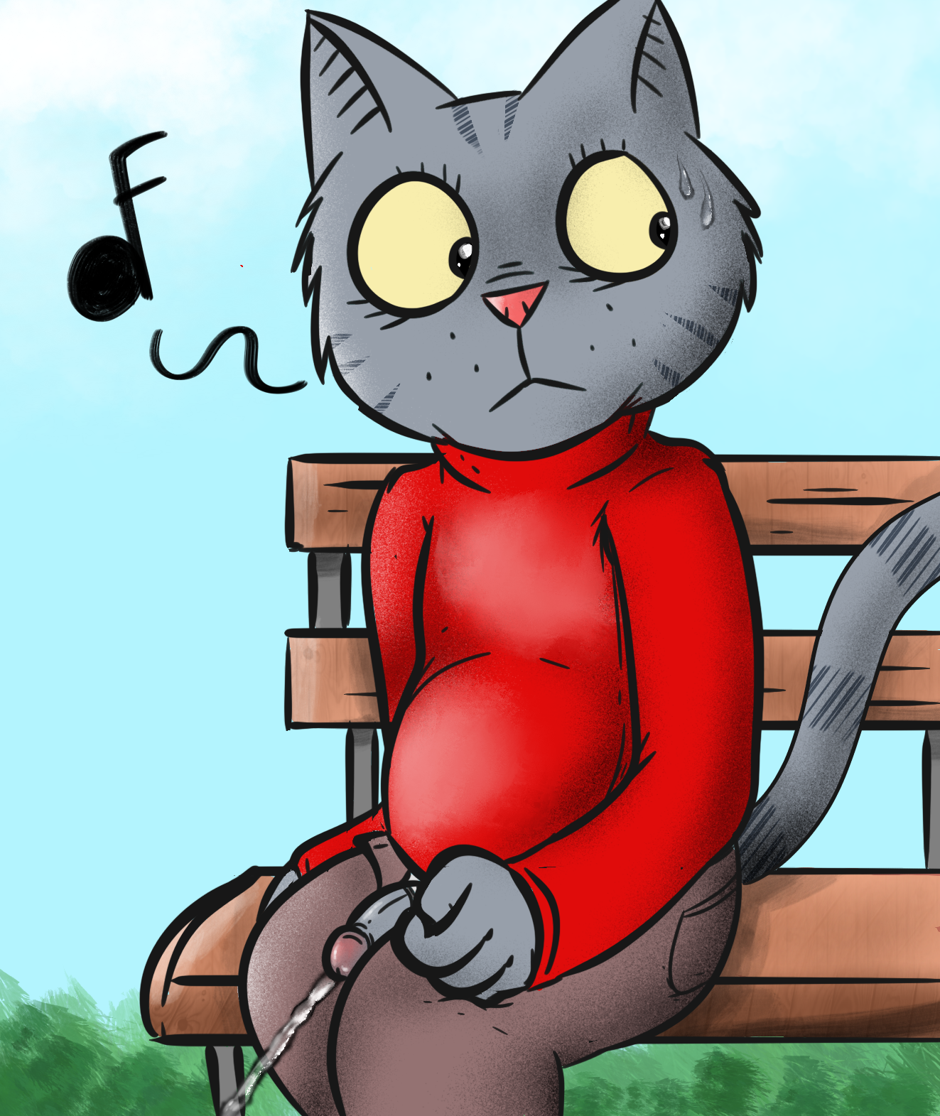 fritz the cat (character), fritz the cat, hi res, anthro, bench, bodily f.....