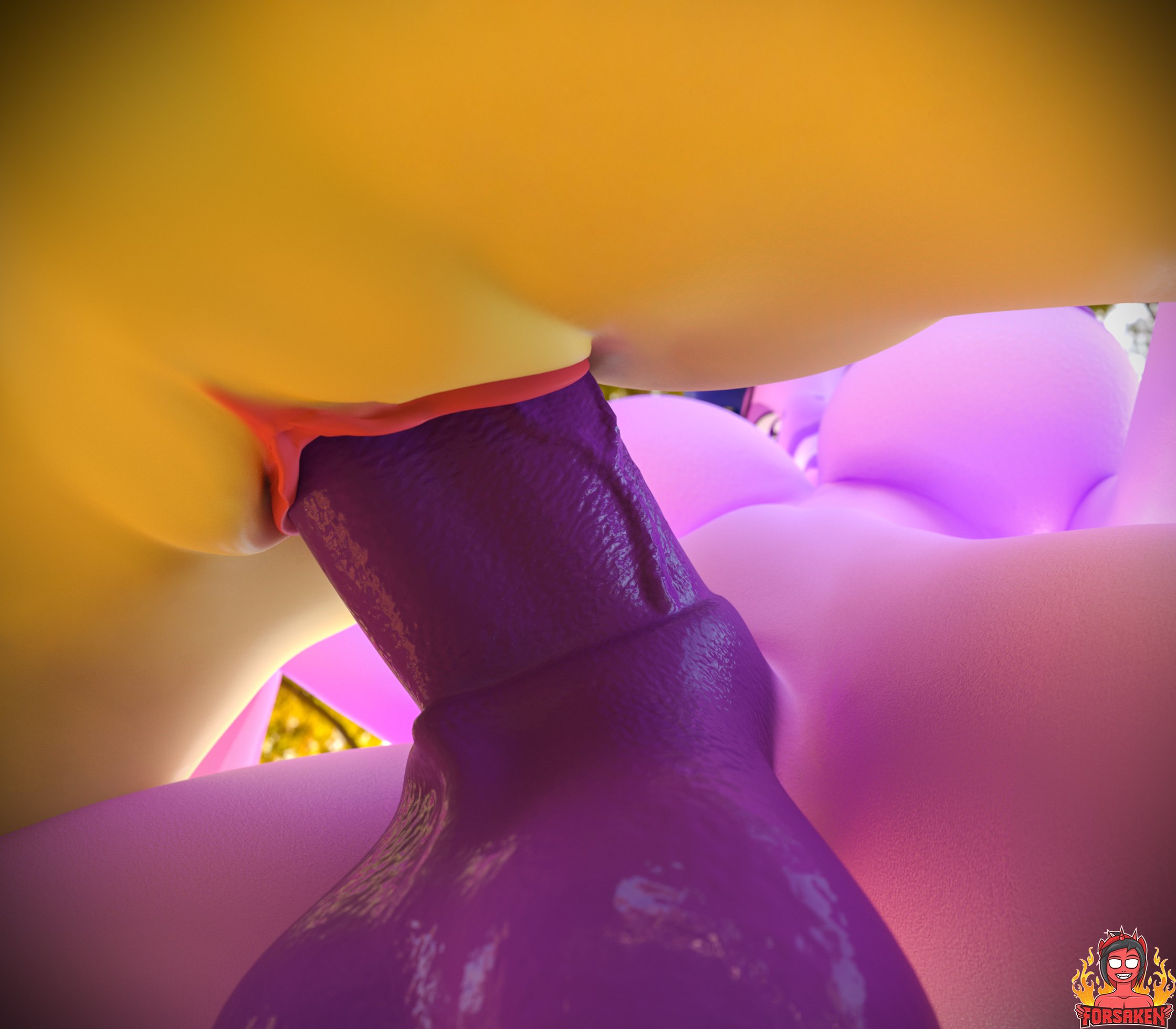 forsaken (artist), fluttershy (mlp), twilight sparkle (mlp), friendship is magic, hasbro, my little pony, 3d (artwork), digital media (artwork), hi res, breasts, close-up, crotch focus, equid, equine, female, female penetrated, genital focus, genitals, gynomorph, gynomorph/female, gynomorph penetrating, gynomorph penetrating female, intersex, intersex/female, intersex penetrating, intersex penetrating female, low-angle view, mammal, penetration, penis, penis focus, pussy, smile, vaginal penetration, vein, veiny penis, 