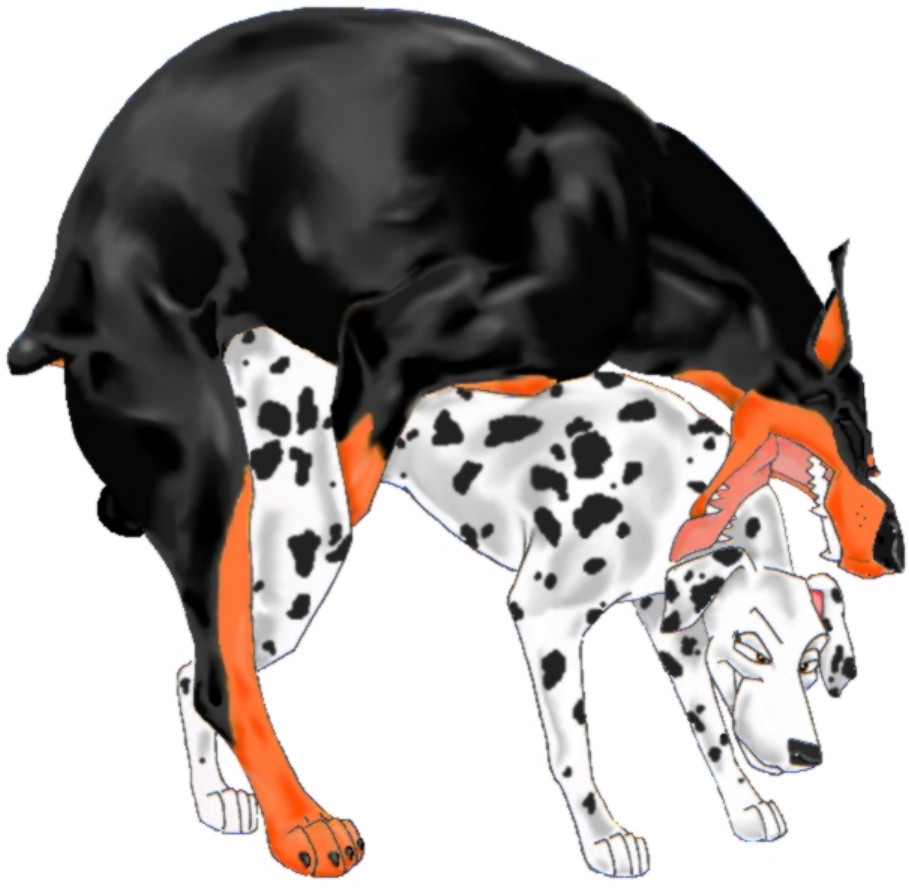 klaus doberman, perdita, roscoe (oliver and company), 101 dalmatians, disney, oliver and company, crossover, canine, dog, female, feral, fur, male, mammal, straight, 