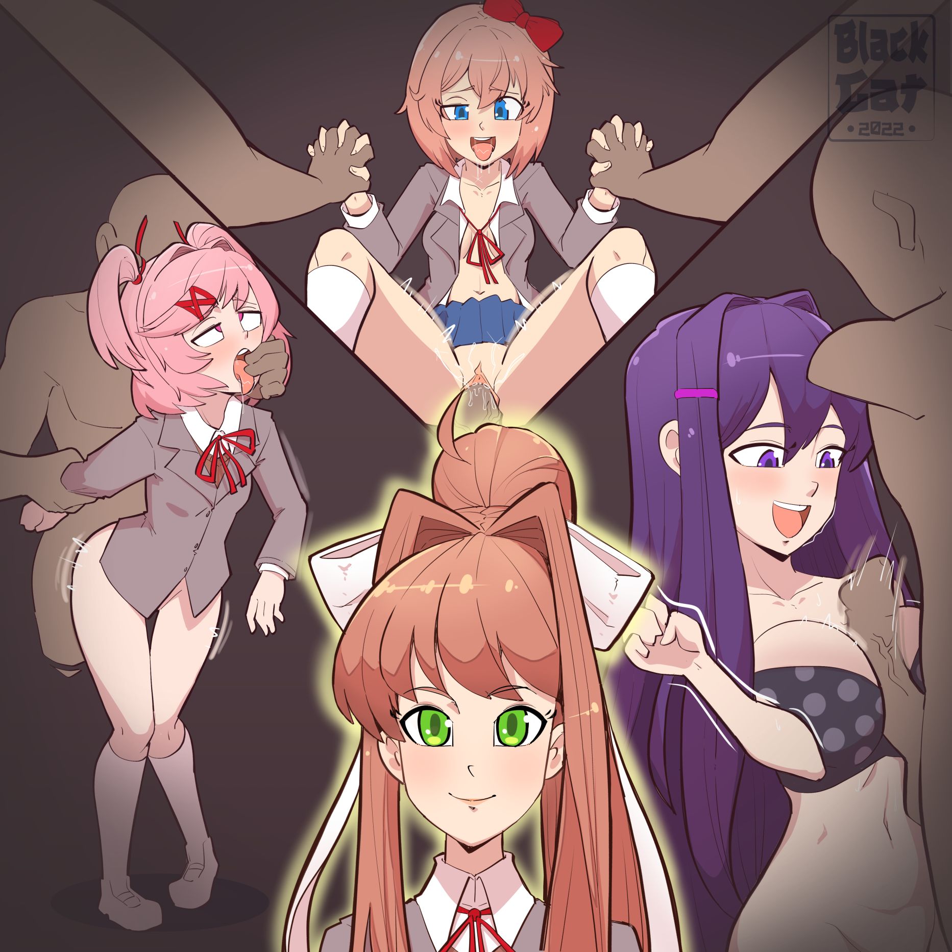 Post 6178916: artemitzuki doki_doki_literature_club monika natsuki sayori yuri
