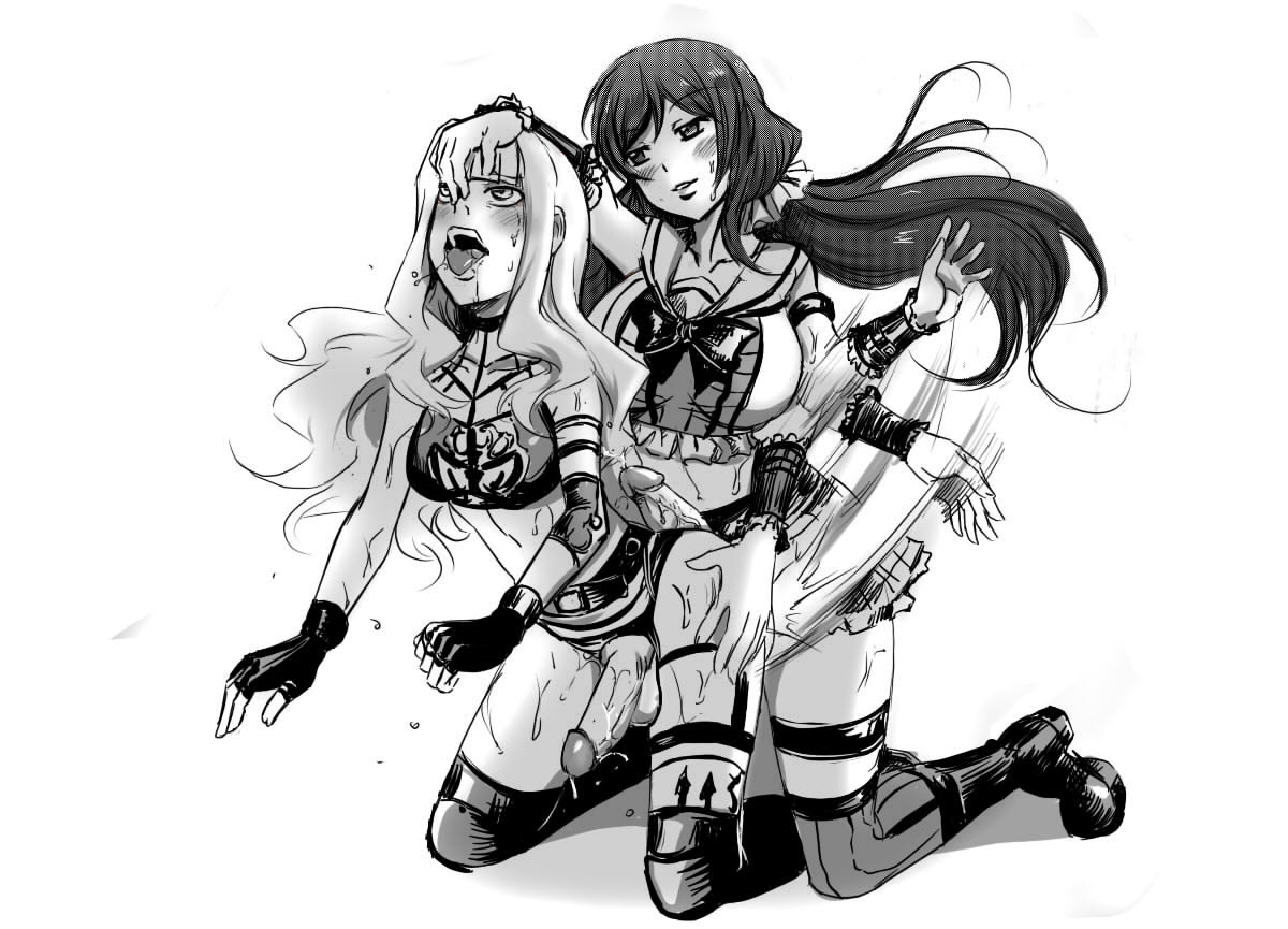takane shijou, toujou nozomi, idolmaster, the idolm@ster, the idolm@ster million live!, ahe gao, ahegao, ass grab, ass shake, big breasts, cum, domination, futanari, humiliation, idol, nose hook, pig nose, twintails, wrestling, 