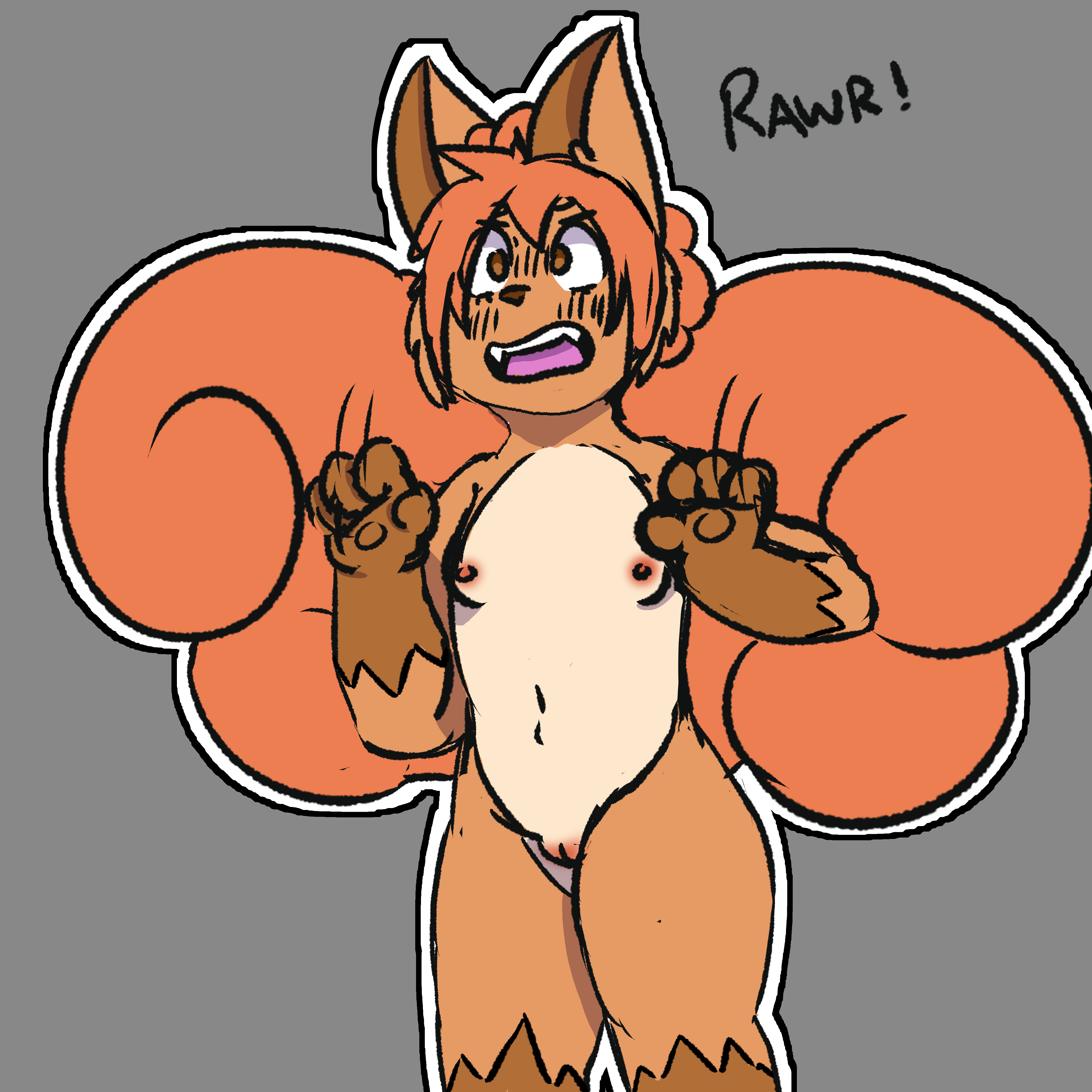 aetherouranos, pokemon (species), vulpix, nintendo, pokemon mystery dungeon, absurd res, digital media (artwork), hi res, simple background, anthro, blush, breasts, canid, canine, female, fox, generation 1 pokemon, genitals, looking at viewer, mammal, multi tail, nude, pokemon, pussy, pyre (vulpix), solo, tail, trans (lore), trans woman (lore), 