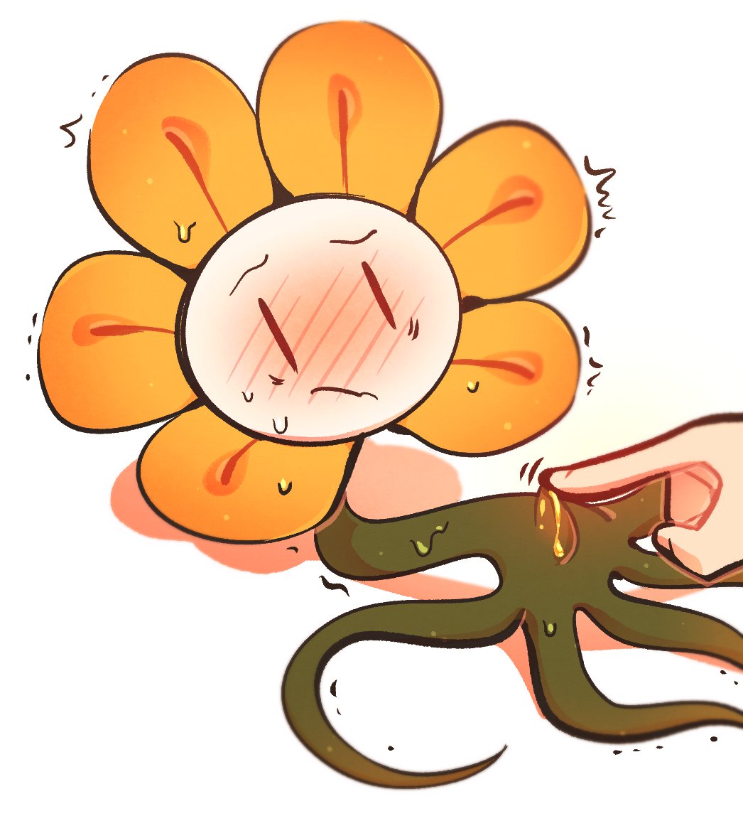 <b>flowey</b> the flower, undertale, 2019, blush, duo, flora fauna, genitals, hyei...