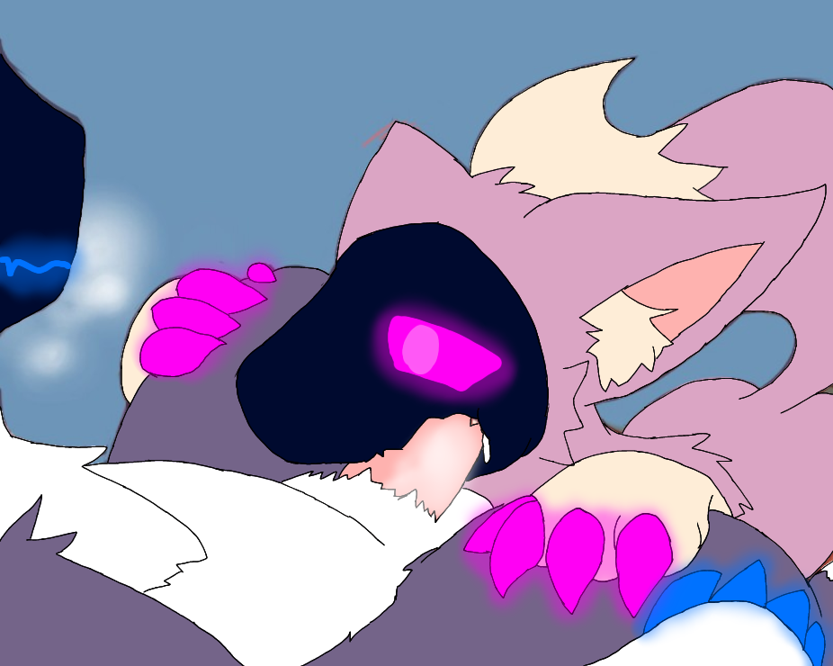 claws, duo, genitals, glowing, glowing claws, machine, male, male/male, oral, penis, protogen, 