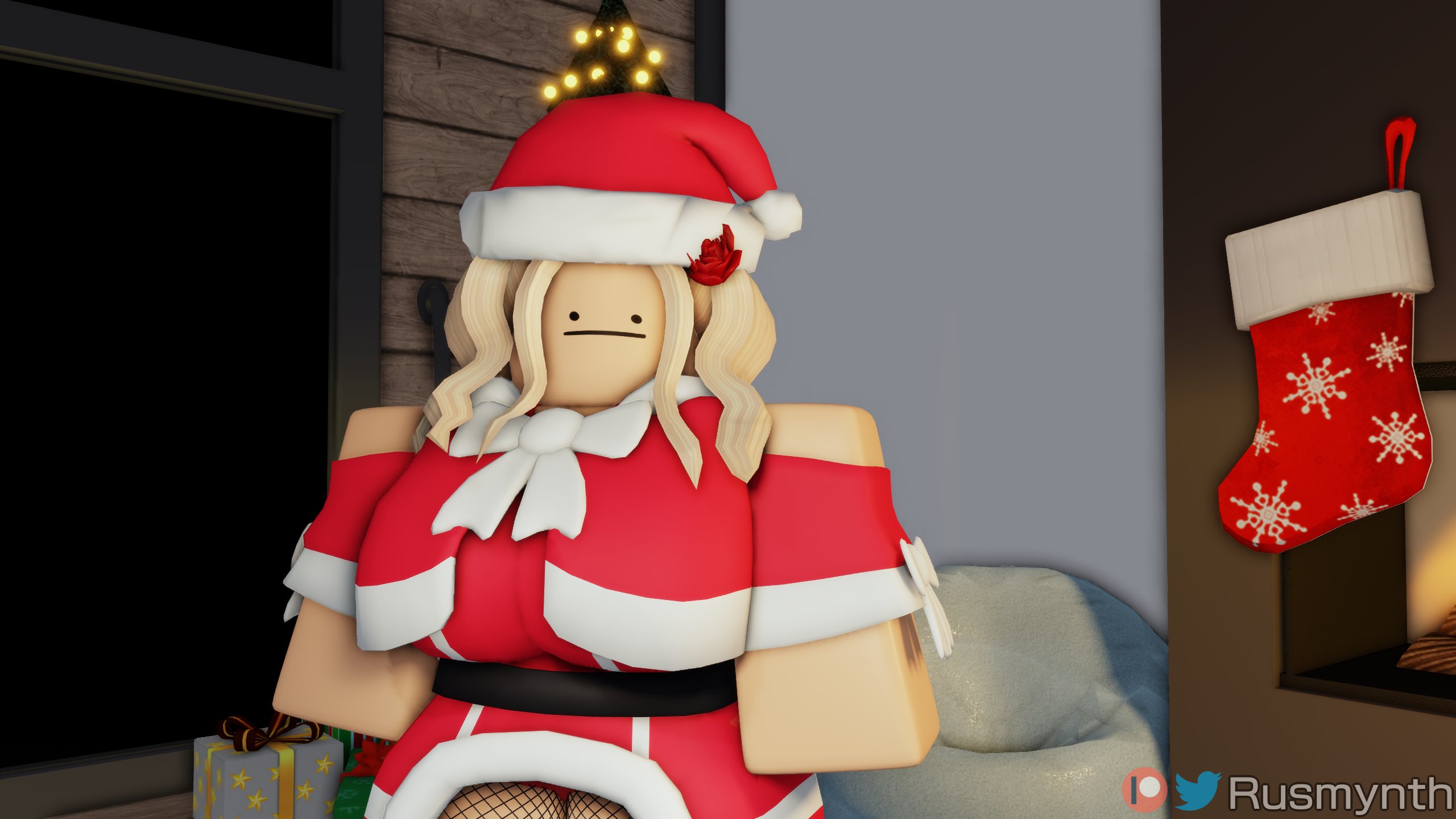 roblox, breasts, christmas outfit, female, rusmynth.