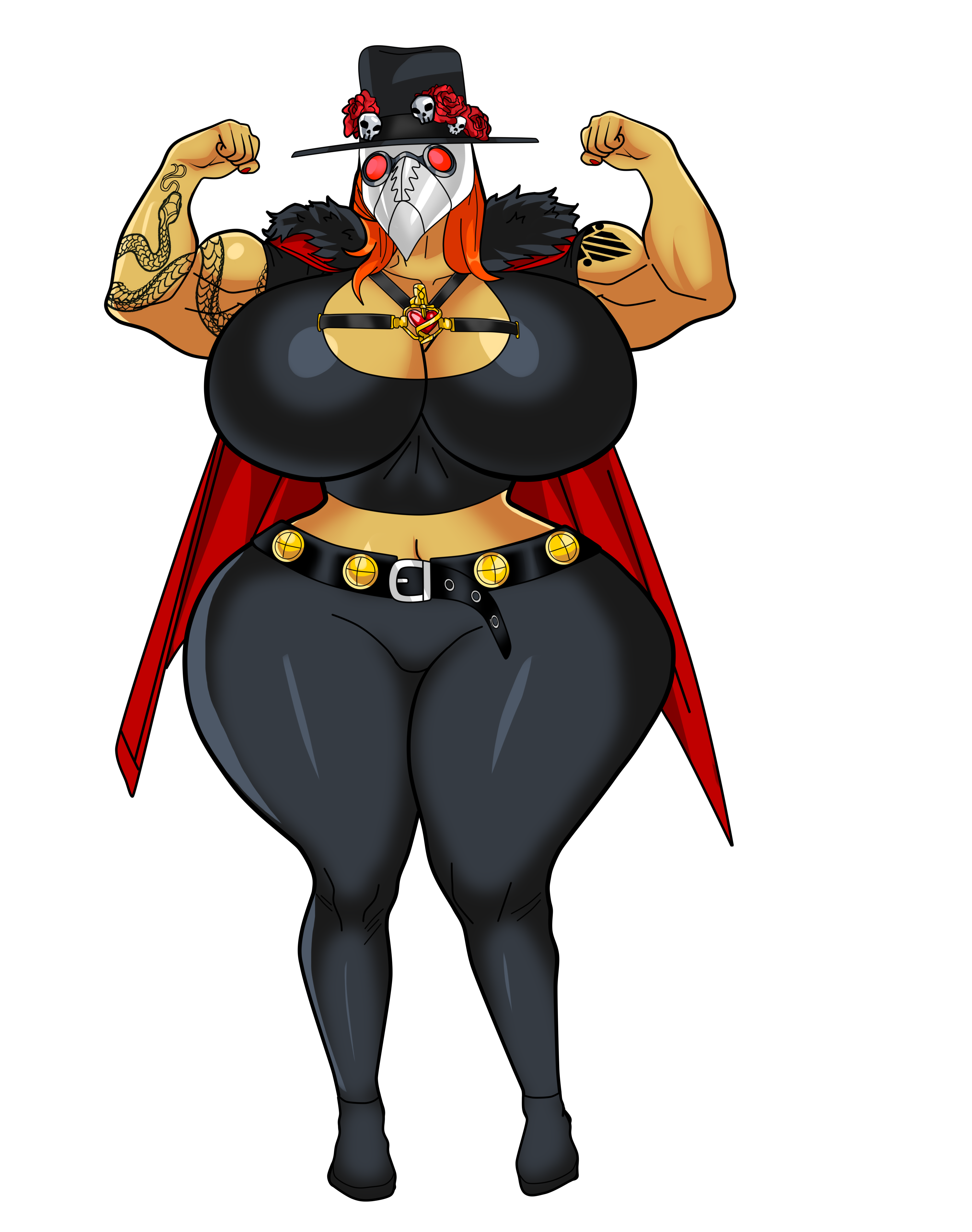 dwarf dwarf_female female gnome gnome_(warcraft) gnome_female muscular plague_doctor plague_doctor_girl tattoo