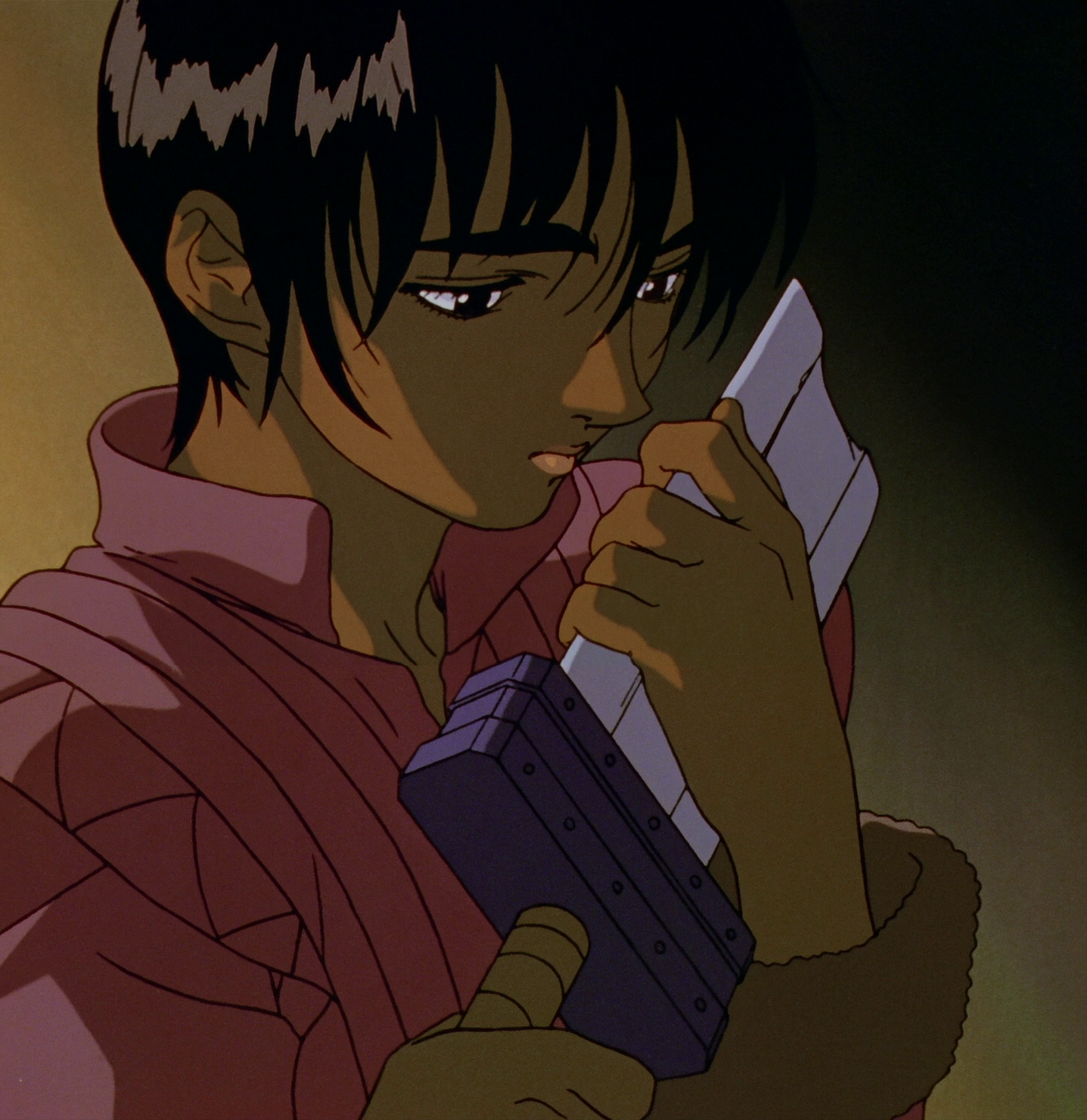 1990s 1girls anime berserk black_eyes black_hair broken_sword candlelight casca contemplating dark-skinned_female dark_skin embrace female fit fit_female full_lips hugging_object lonely medieval_clothing pink_clothing sad screencap short_hair solo solo_female sword two-handed_sword