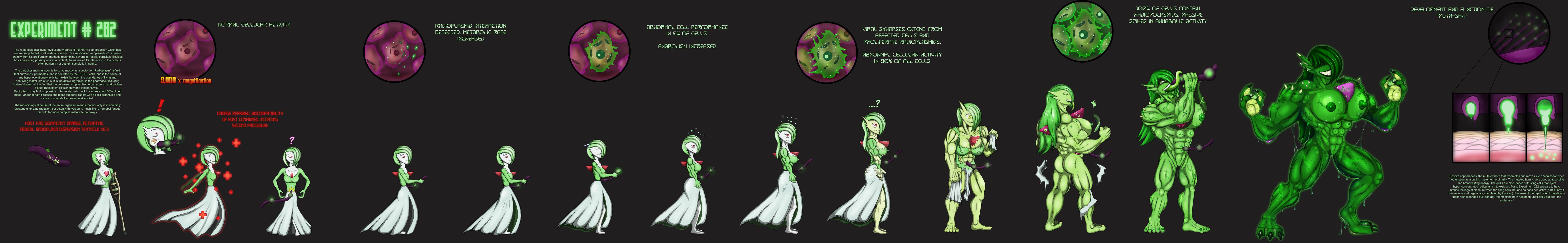 gardevoir, color, tagme, anthro, clothes, female, female only, green skin, growth, muscle growth, muscles, muscular female, nude, pokemon, solo, standing, transformation, white skin, 
