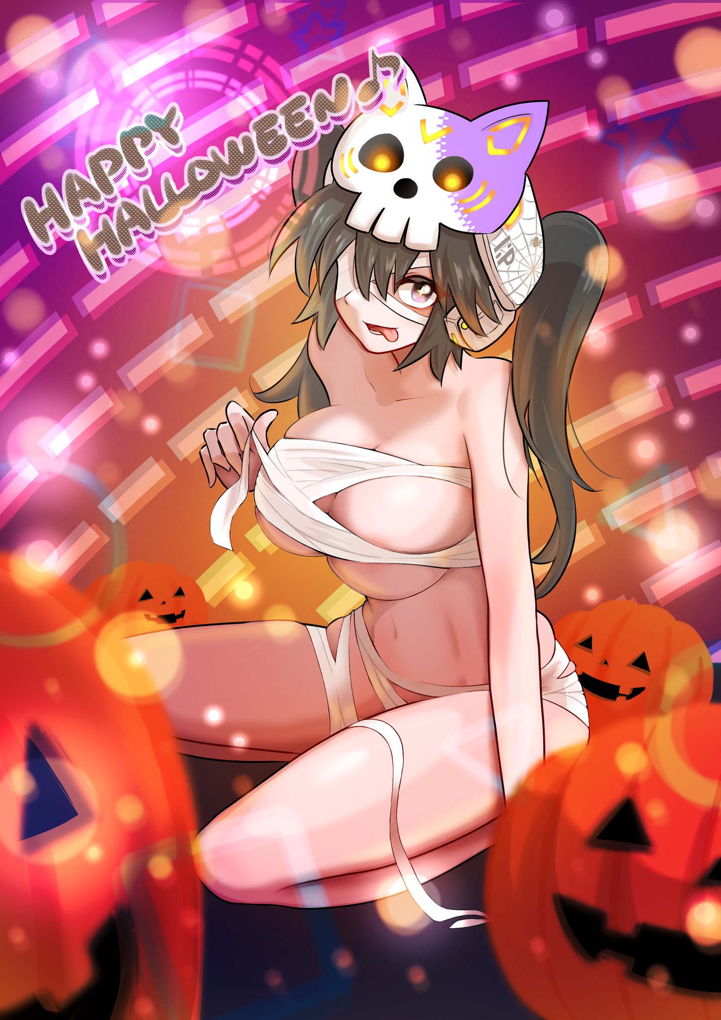 halloween, yu-gi-oh!, 1girls, duel monster, i:p masquerena, sengenjin31, 