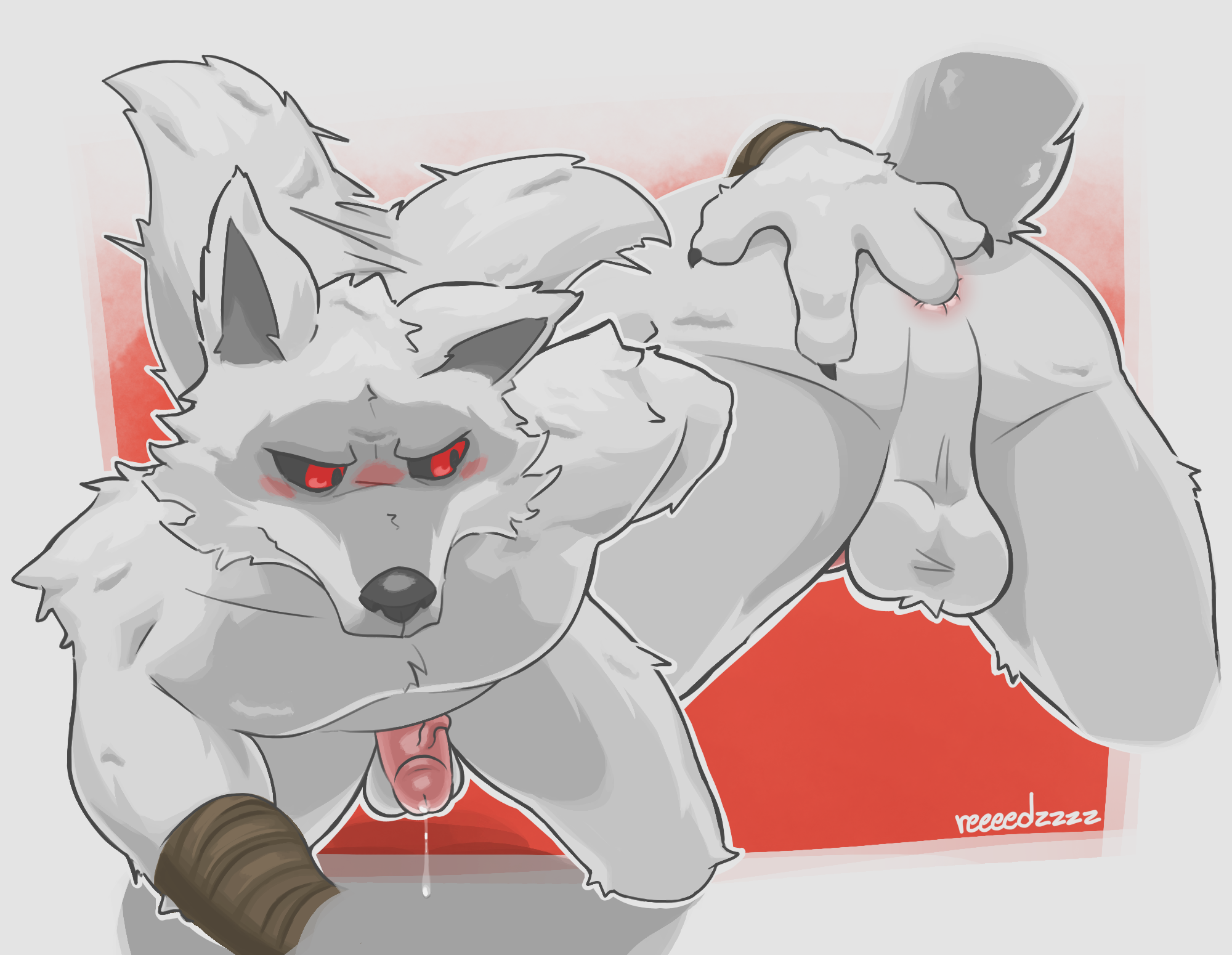 anal anal_fingering anal_masturbation anal_sex anthro anus arm_tuft arm_wrapping arm_wraps ass balls blush bodily_fluids canid canine canis cheek_tuft claws death_(puss_in_boots) dreamworks dripping erection facial_markings facial_tuft fingering fluffy fluffy_tail fur fuzzy genital_fluids genitals grey_body grey_fur head_markings head_tuft hi_res humanoid_genitalia humanoid_penis kneeling looking_back male male_only mammal markings mask_(marking) masturbation multiple_angles multiple_images narrowed_eyes nude penetration penis perineum precum precum_drip puss_in_boots:_the_last_wish puss_in_boots_(dreamworks) puss_in_boots_(film) puss_in_boots_(franchise) puss_in_boots_the_last_wish reach_around reaching reaching_back rear_view red_eyes reeeedzzzz shoulder_tuft shrek_(series) signature simple_background solo tail tail_motion tailwag tuft universal_pictures universal_studios wolf wrapped_arms wraps